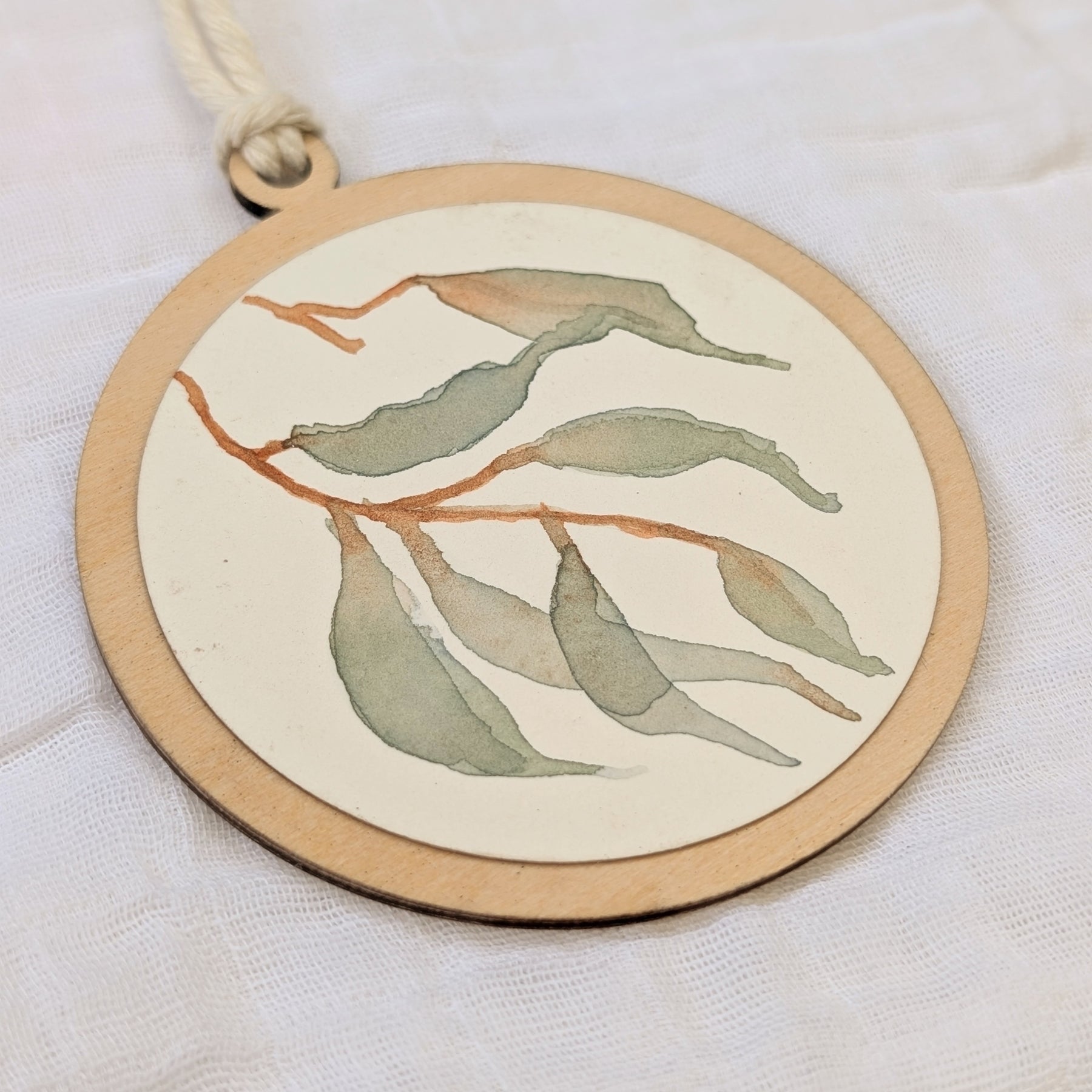 Australian Native Watercolour Christmas Decoration | Handmade Wooden Ornament