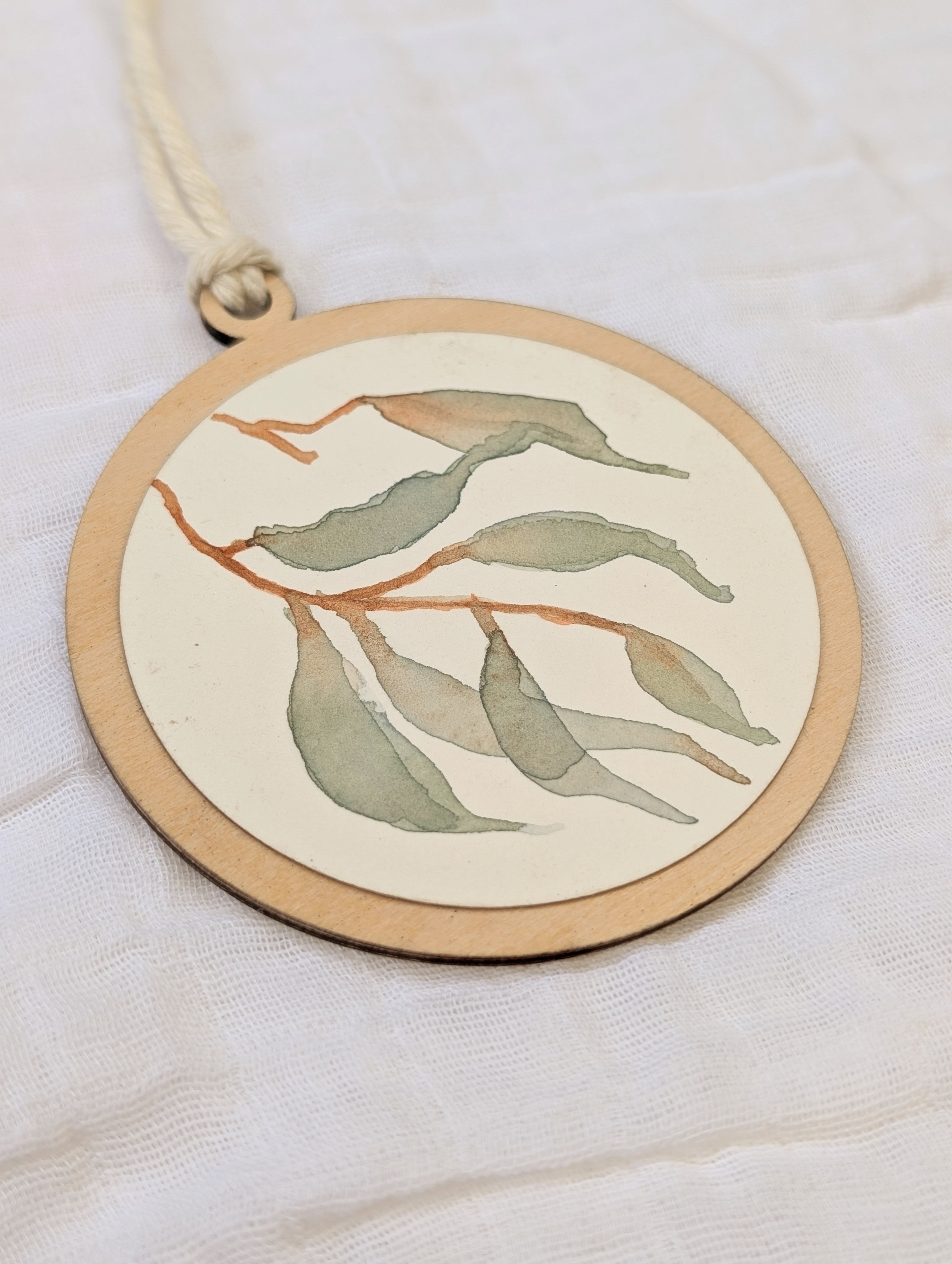 Australian Native Watercolour Christmas Decoration | Handmade Wooden Ornament