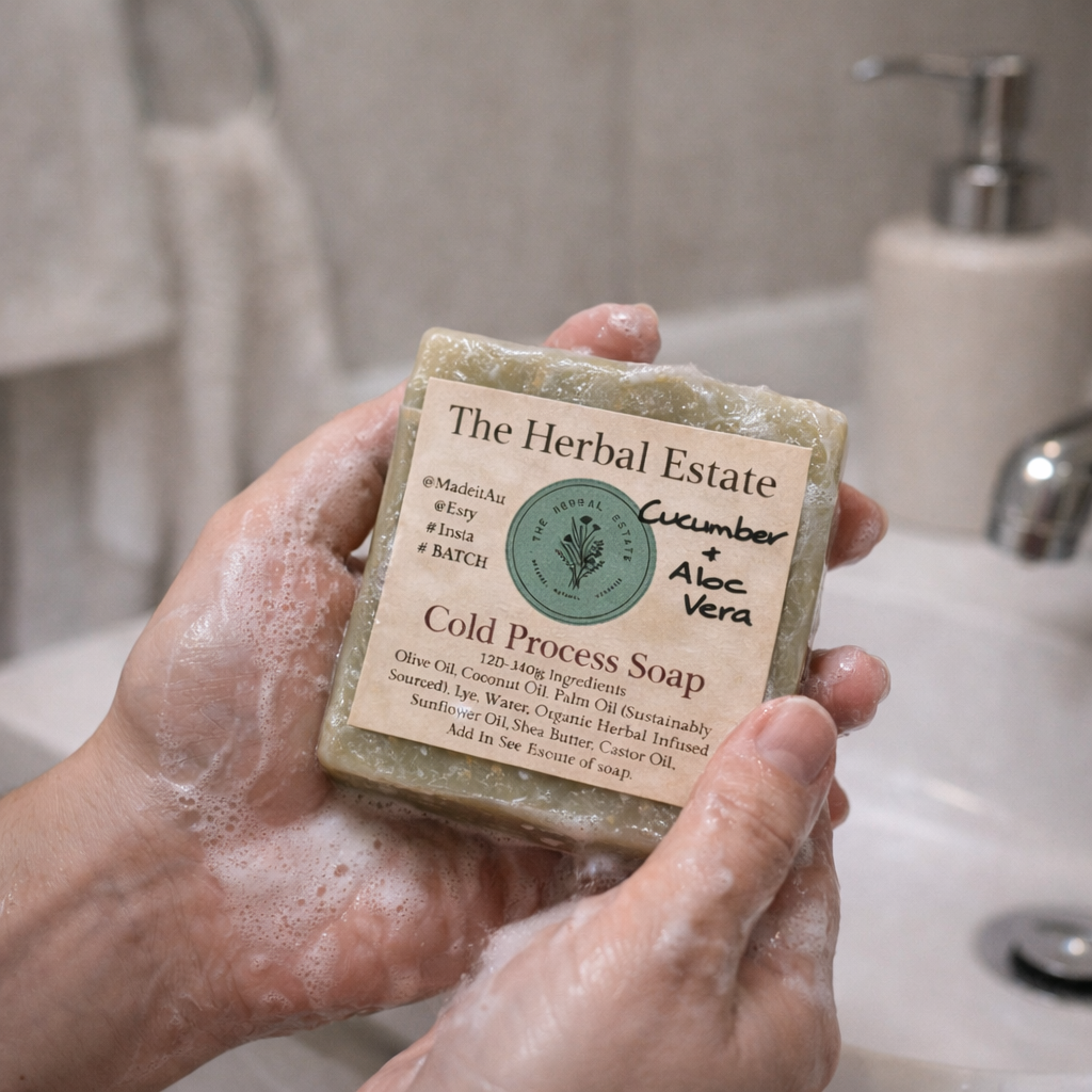 2 x Cucumber and Mint Cold Pressed Soap 120g each