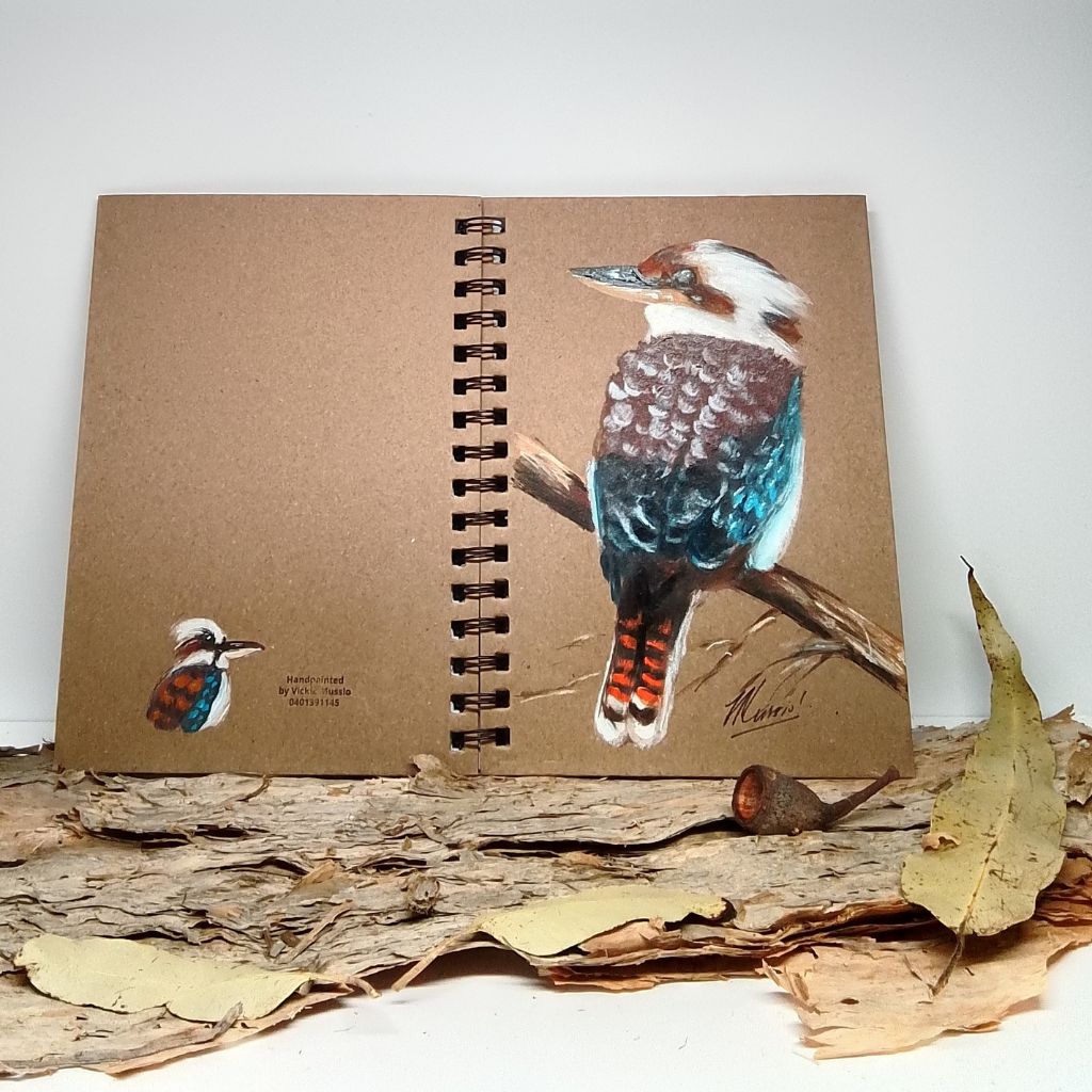 Kookaburra handpainted Notebook Size A5 Lined