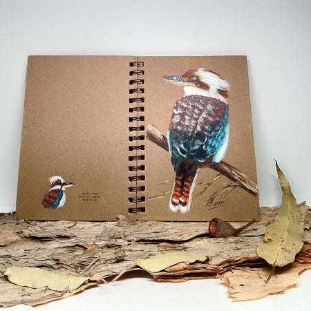 Kookaburra handpainted Notebook Size A5 Lined