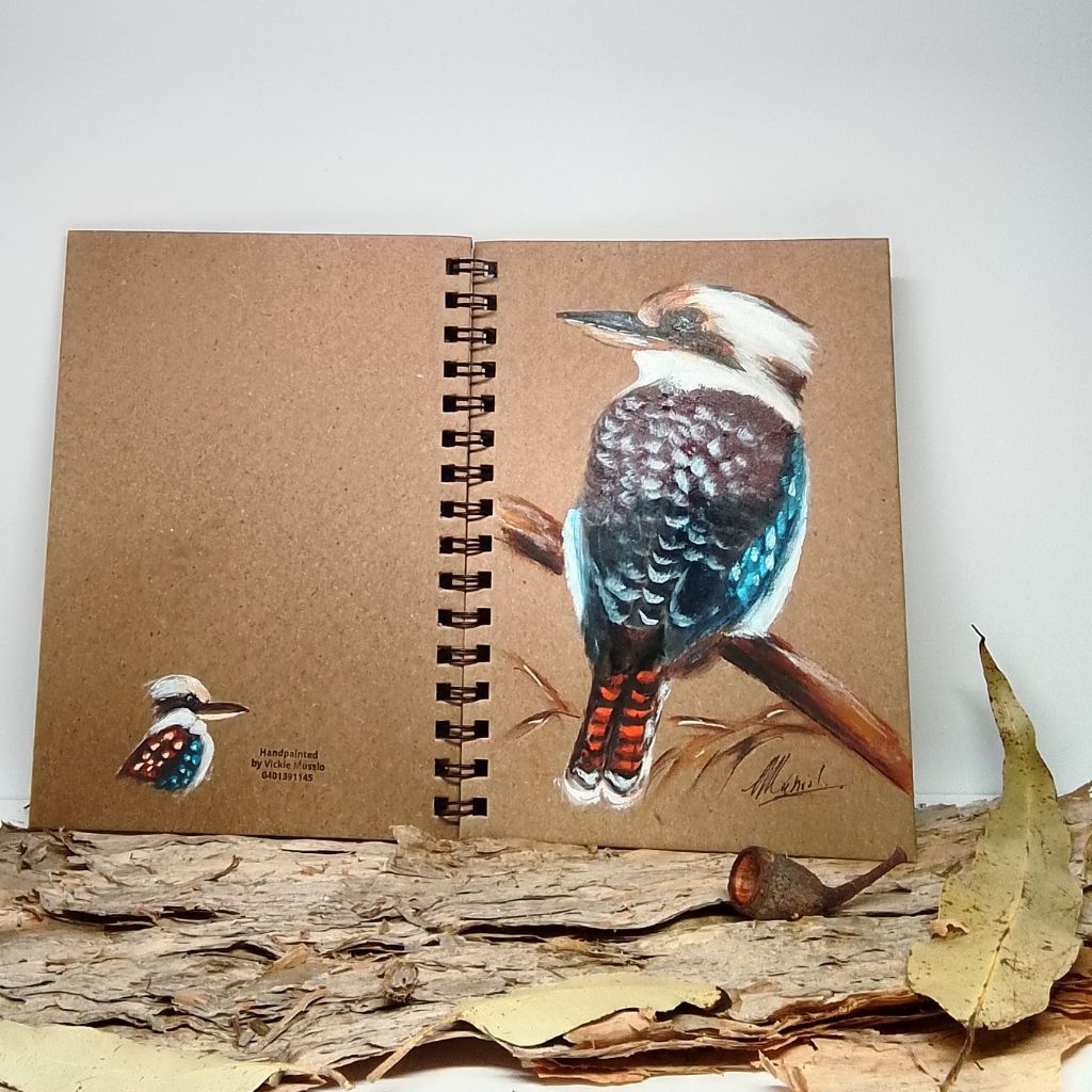 Kookaburra handpainted Notebook Size A5 Lined