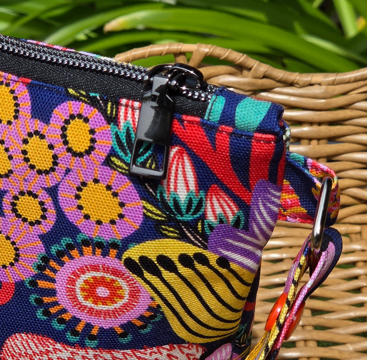 Jumbo Pouch, Colourful floral fabric