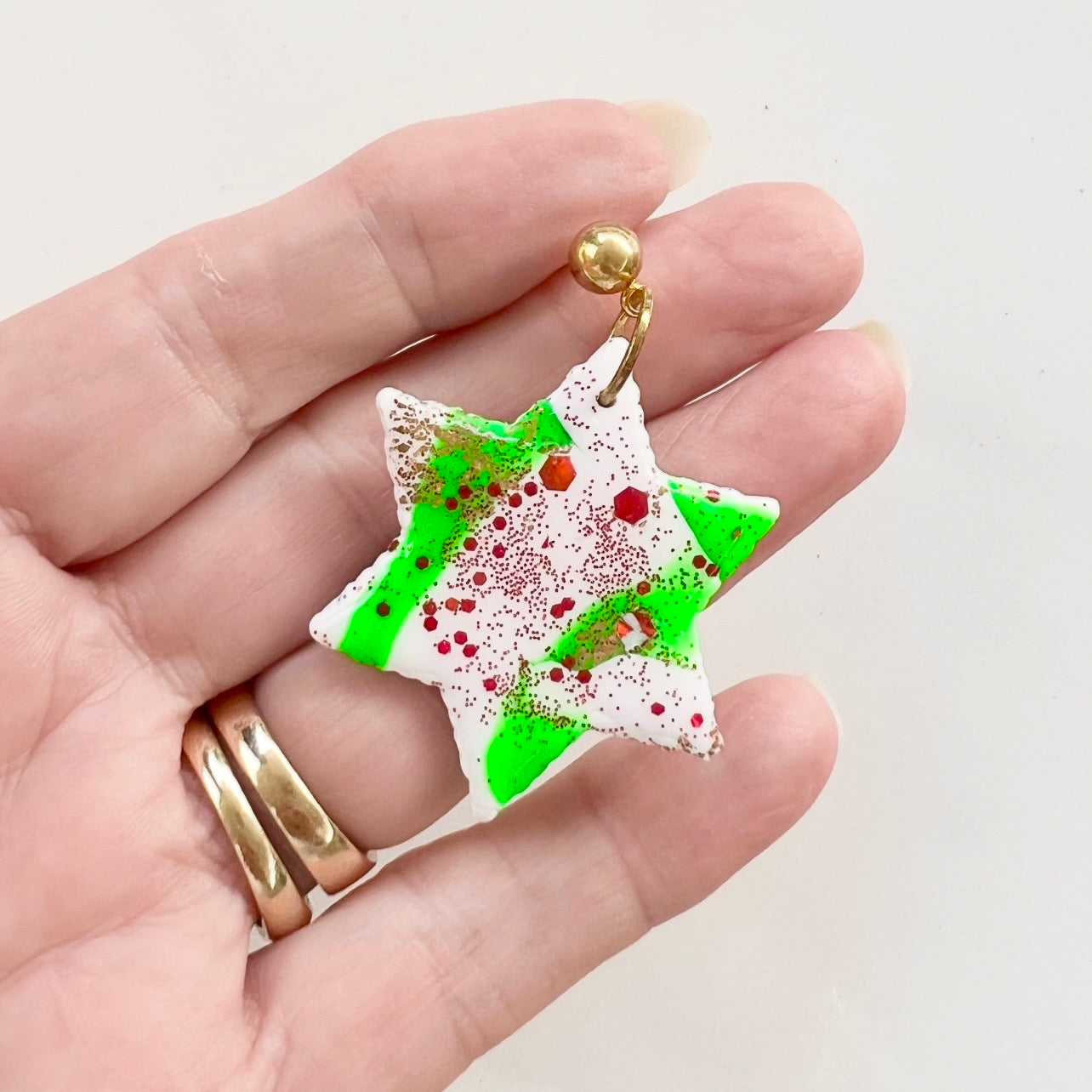 Earrings~Polymer Clay ~Resin~Christmas Dangles