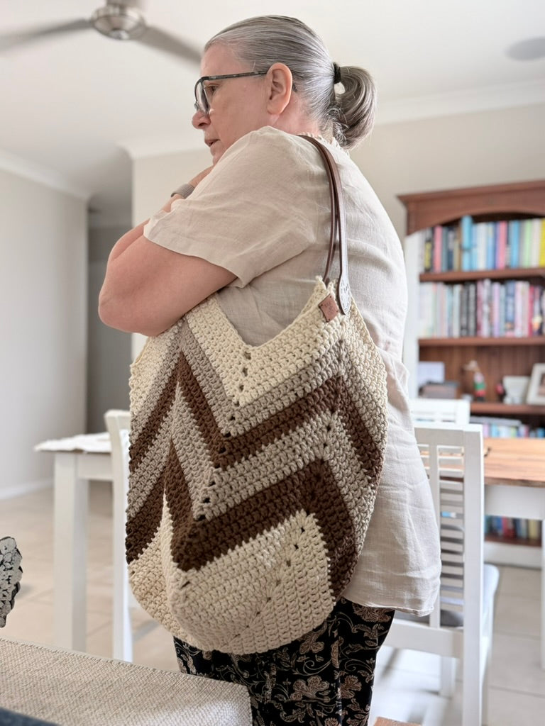 #113 Mongolian Crocheted Tote Bag/Shopper