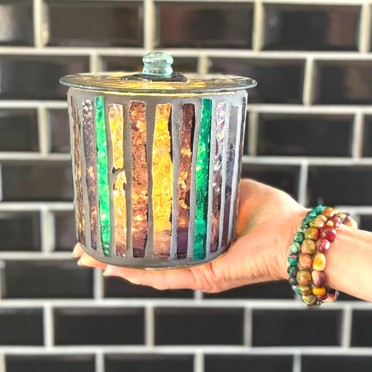 Mini Hand-Cut Glass Illumination Art #12