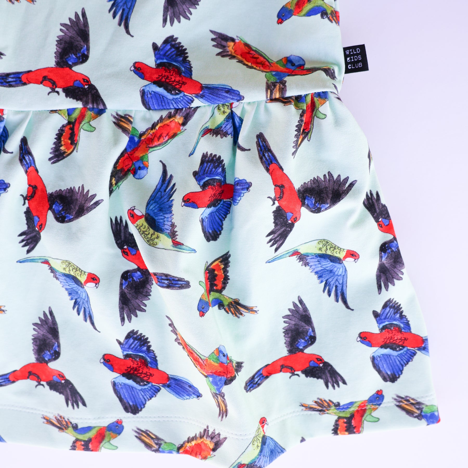 Rainbow birds organic cotton dress 2026-27
