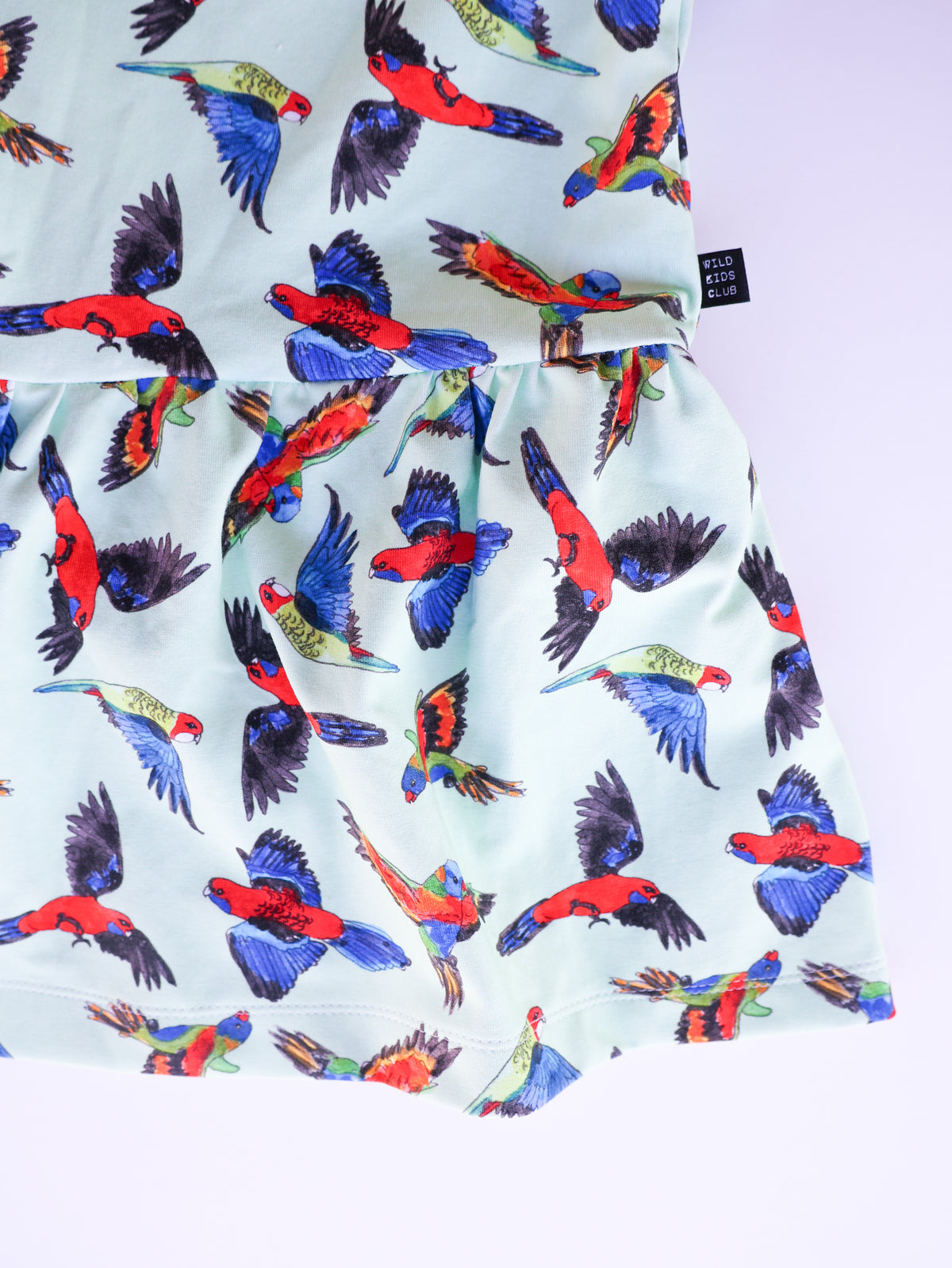 Rainbow birds organic cotton dress 2026-27