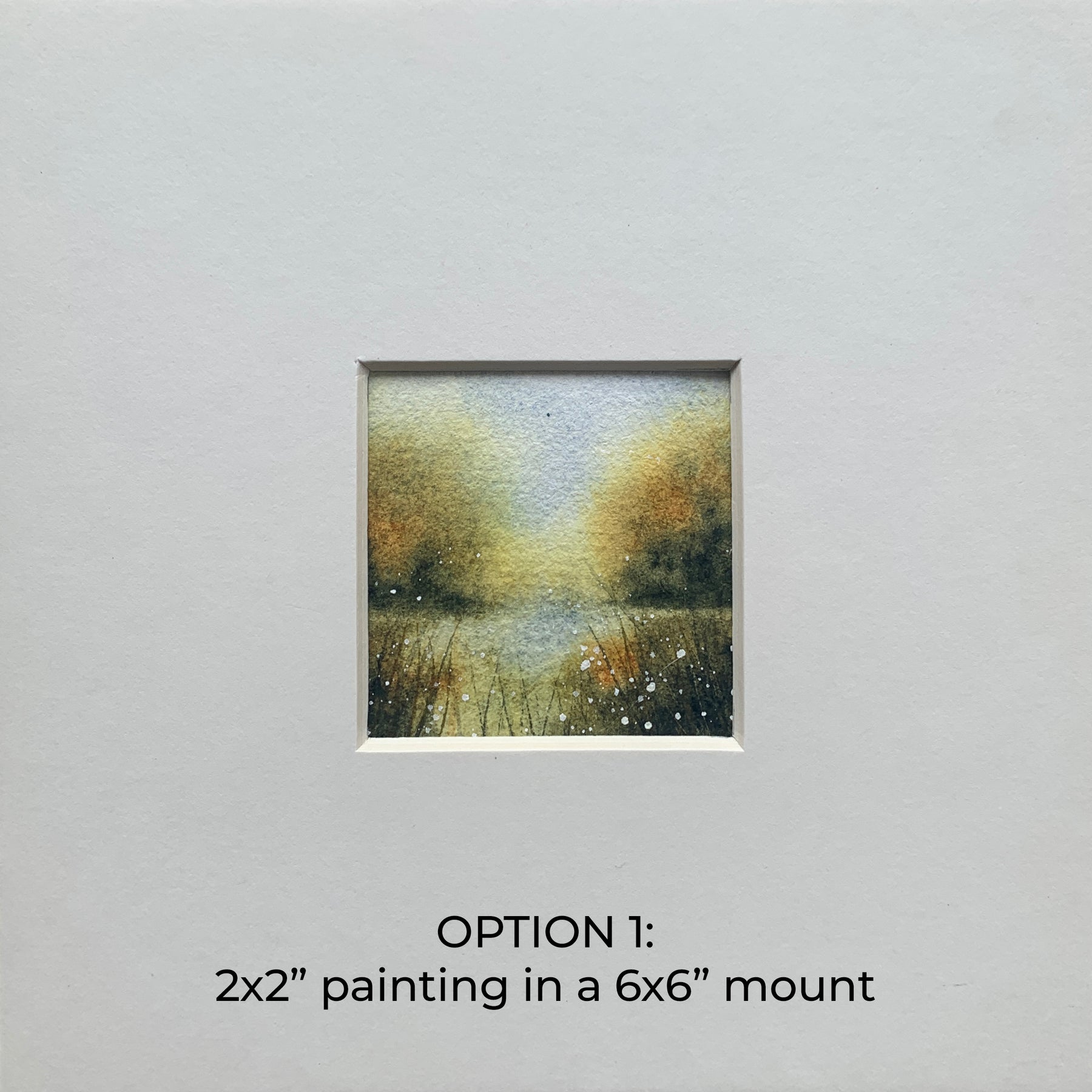 Autumn Landscape Hand-painted Watercolour Artwork - 2.5x2.5"