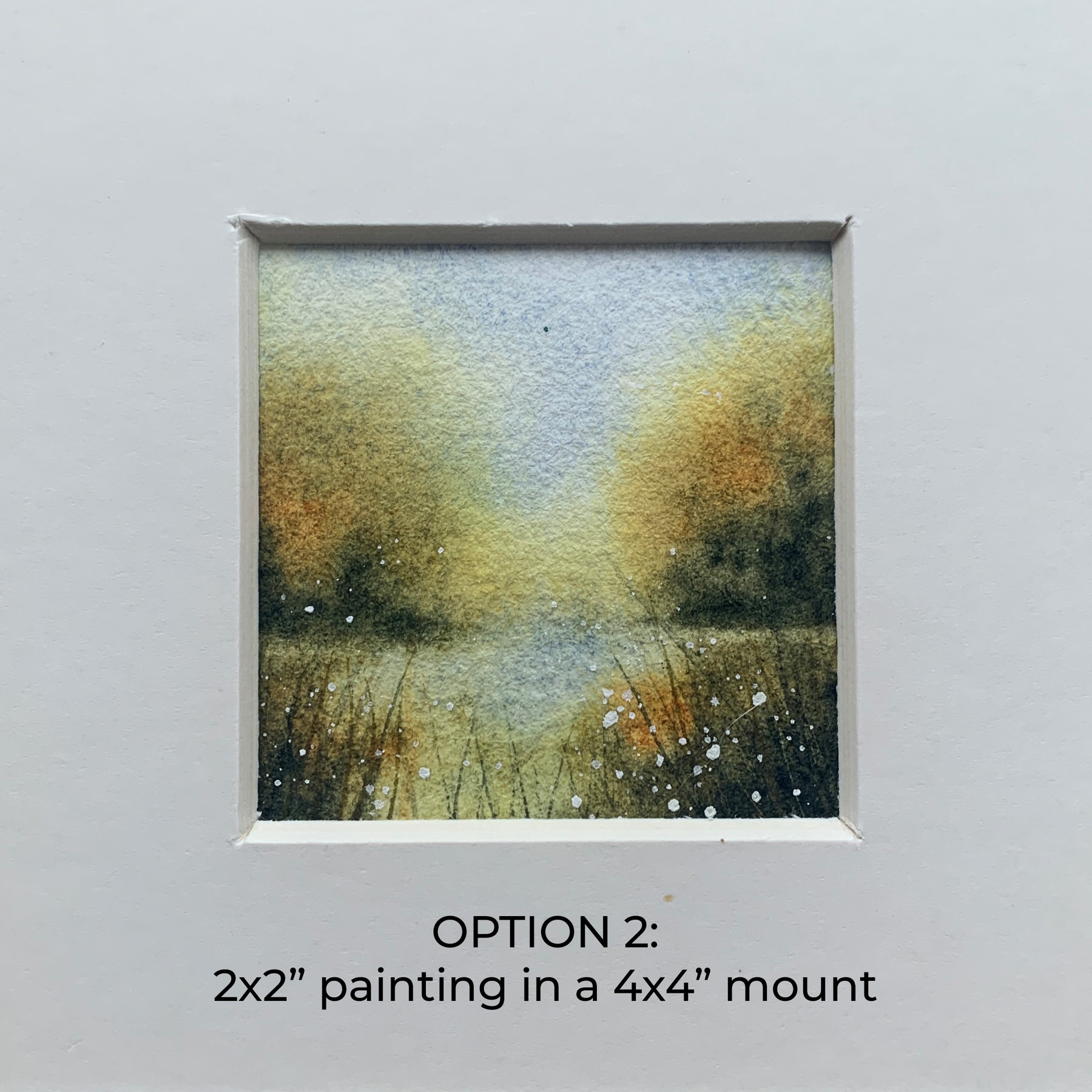 Autumn Landscape Hand-painted Watercolour Artwork - 2.5x2.5"