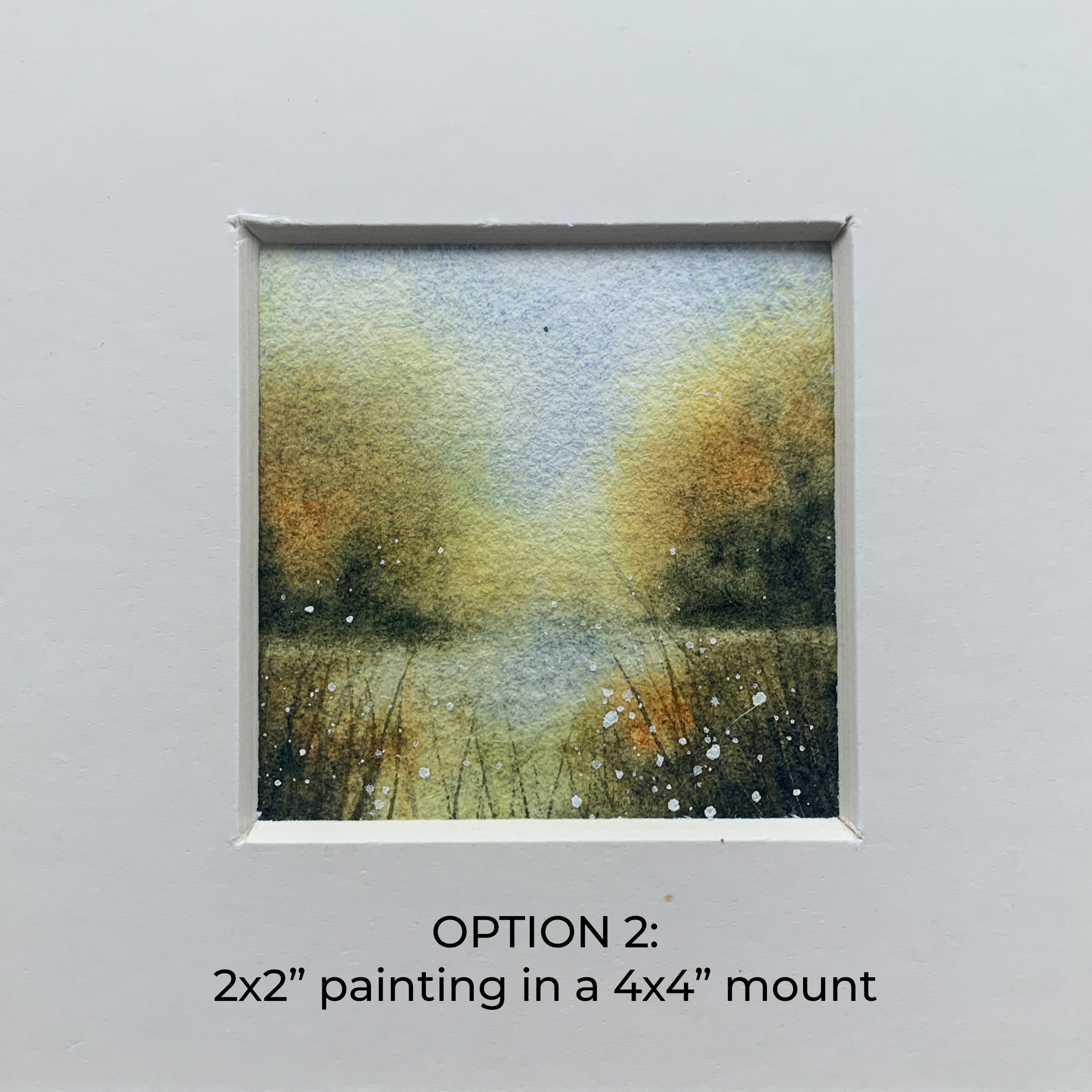 Autumn Landscape Hand-painted Watercolour Artwork - 2.5x2.5"