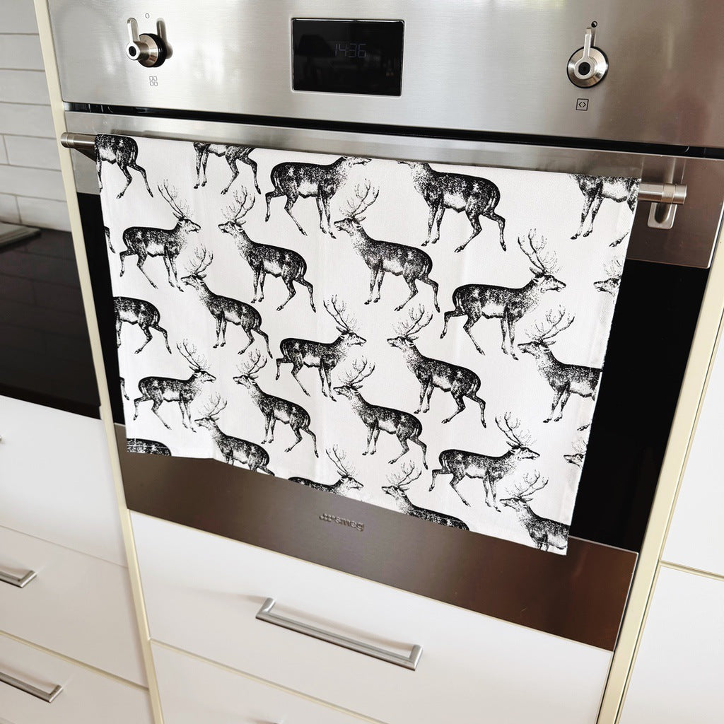 Deer tea towel.