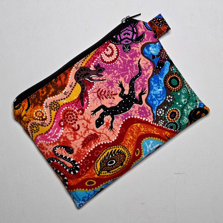 MEDIUM pouch in colourful indigenous design