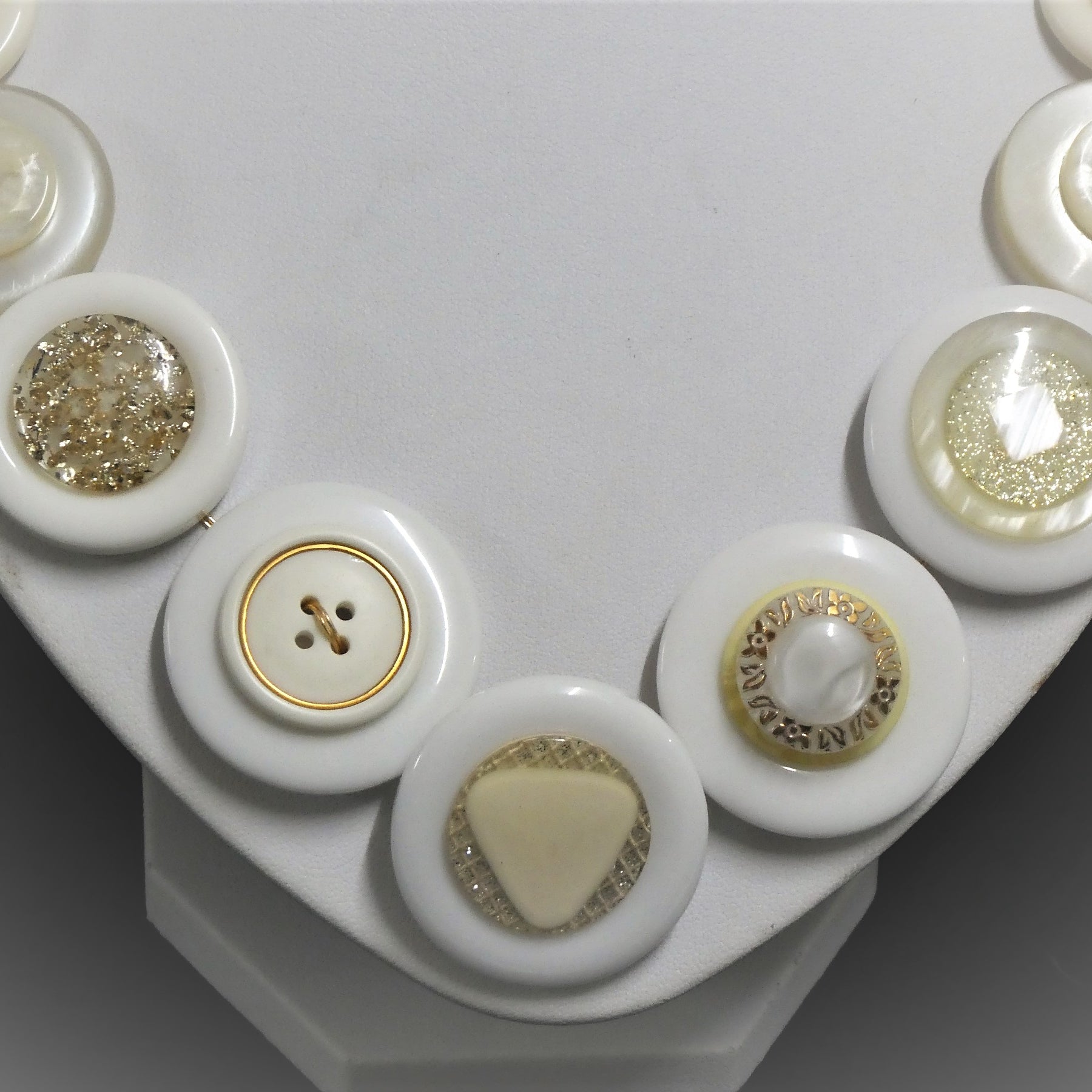 Button necklace - White Night