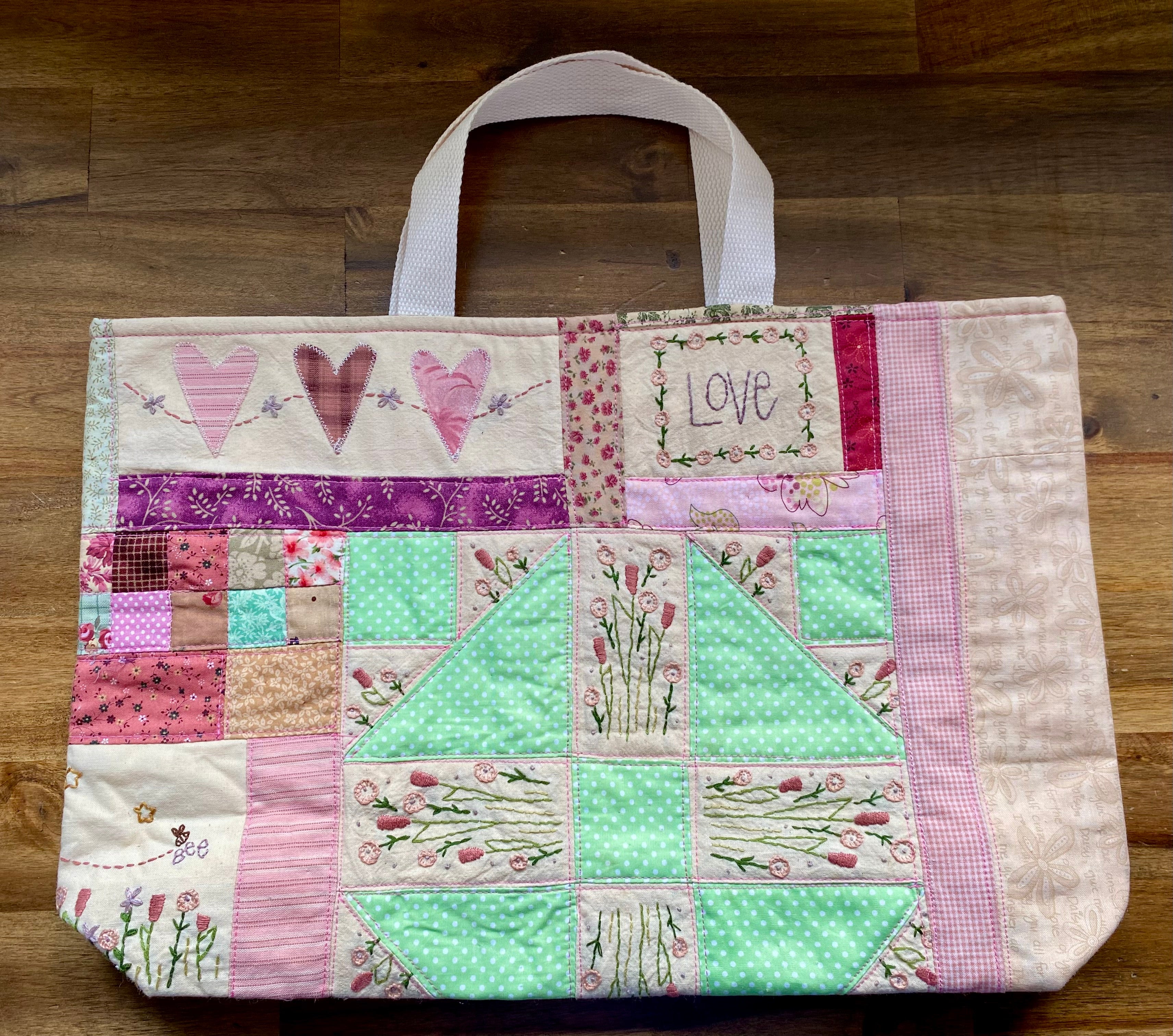 Upcycled Patchwork Quilt Market Bag