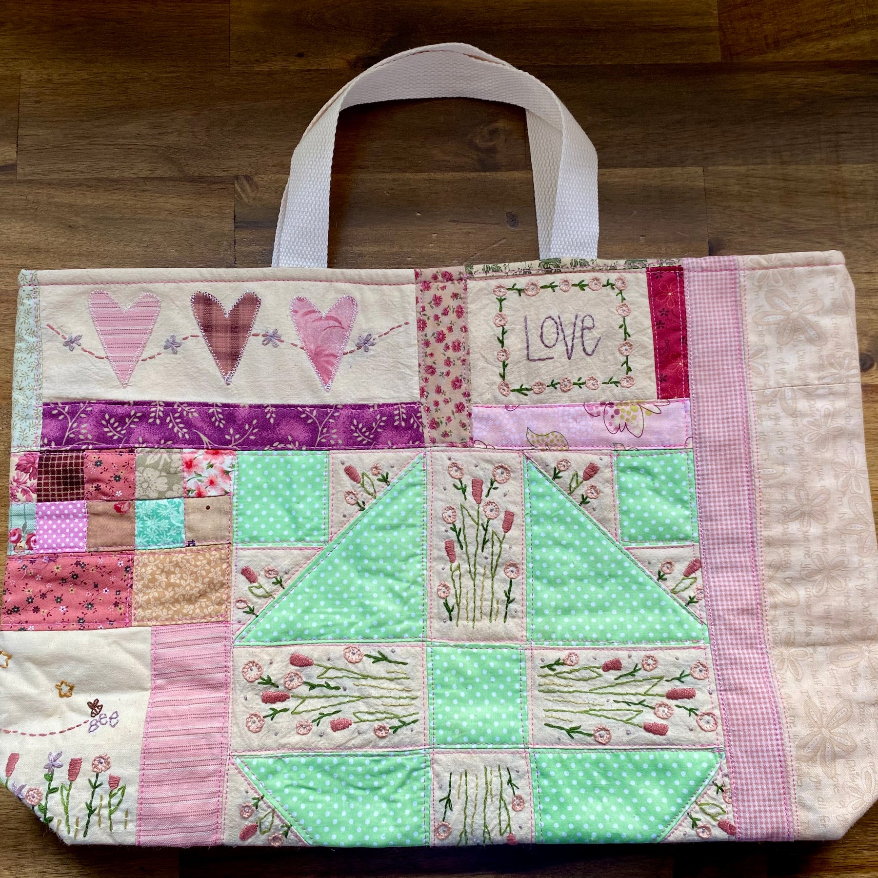 Upcycled Patchwork Quilt Market Bag
