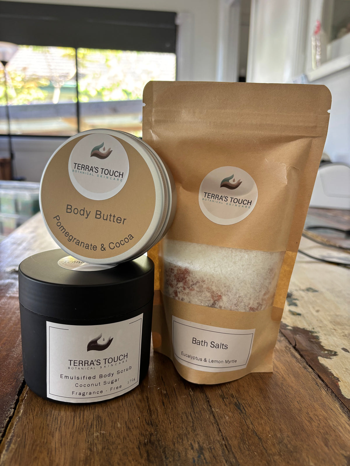 Handmade Body Care Gift Set – Body Butter, Scrub & Bath Salts