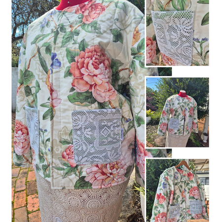 Floral quilted jacket size 10-12