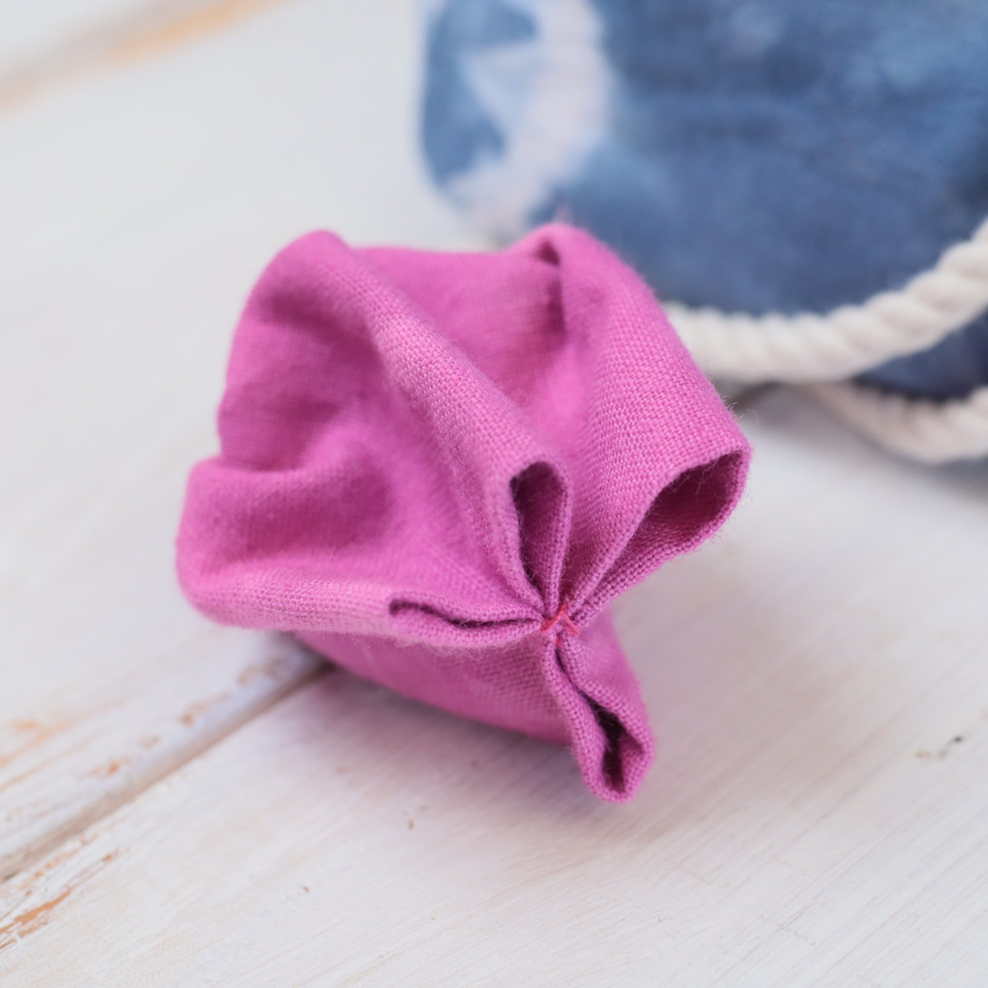 Large Tie Dyed Komebukuro Bag with patchwork window