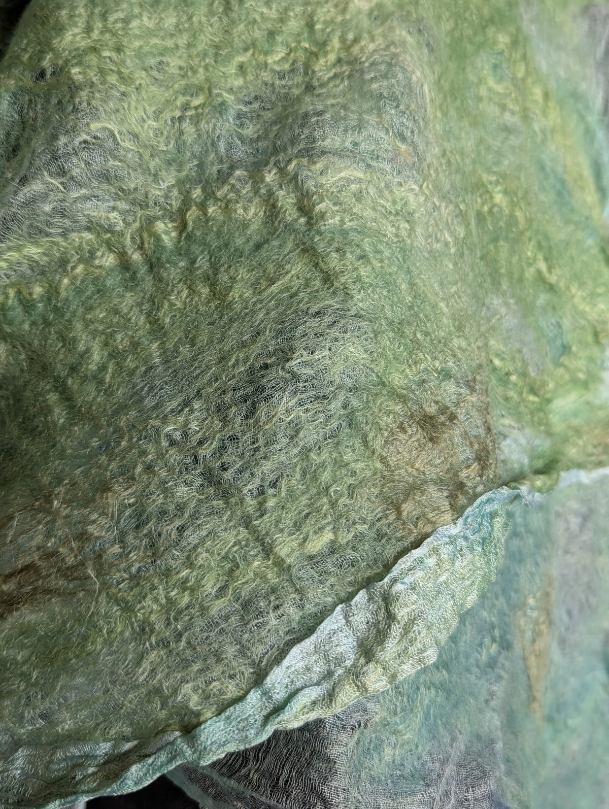 Nuno Felt Shawl- Seafoam