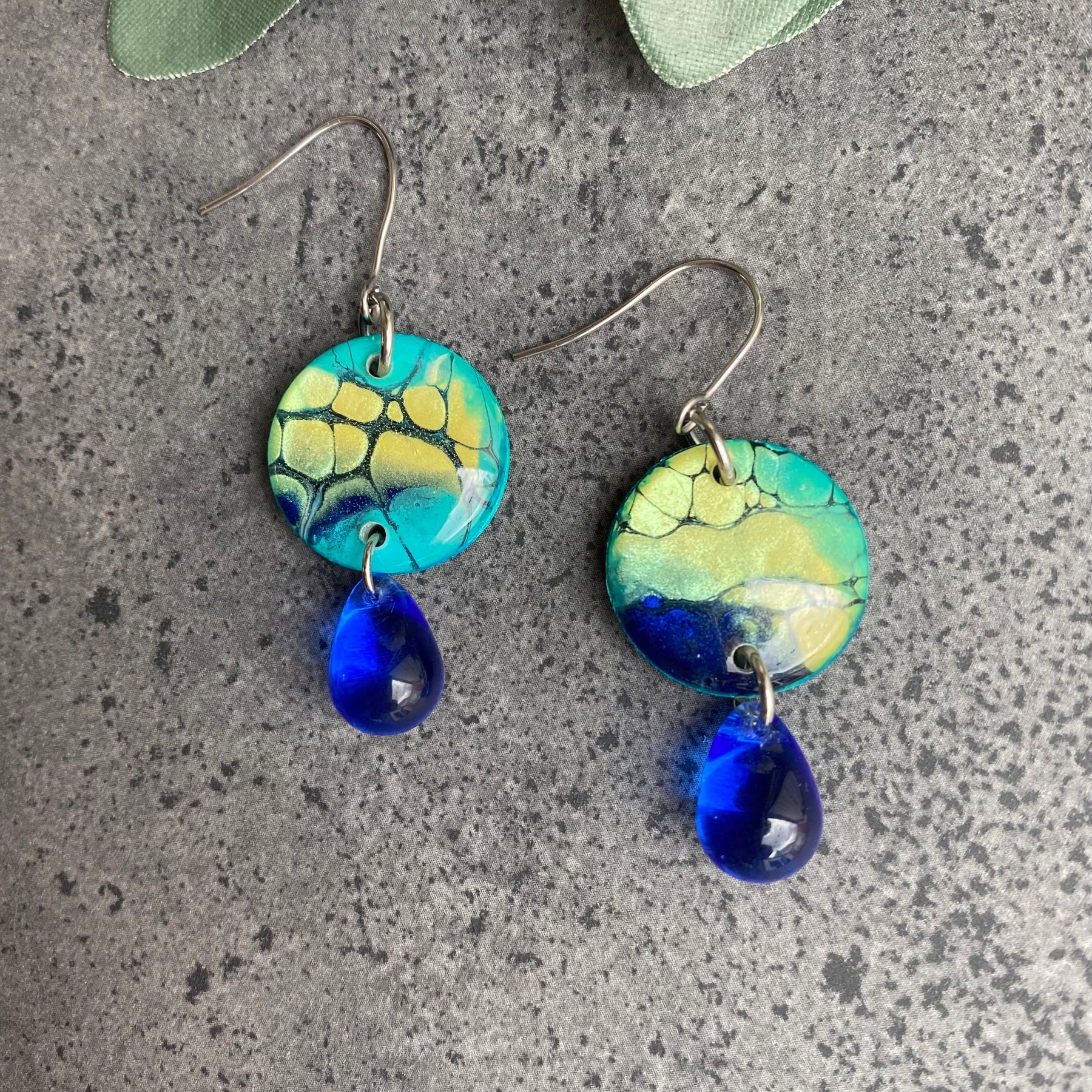 Artisan Dangle Earrings with Czech Beads