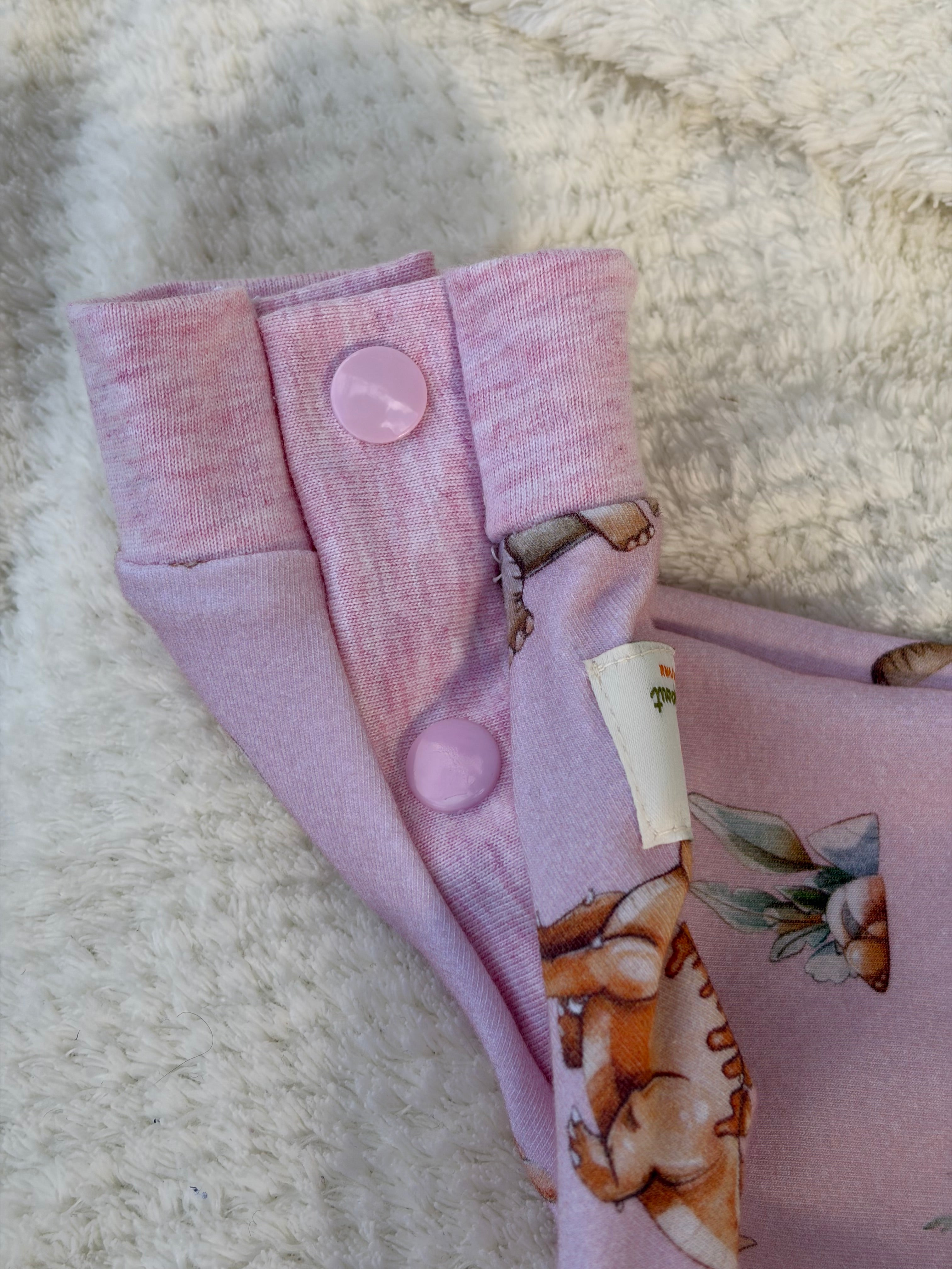 PINK DINOSAUR ROMPER 0-3 months