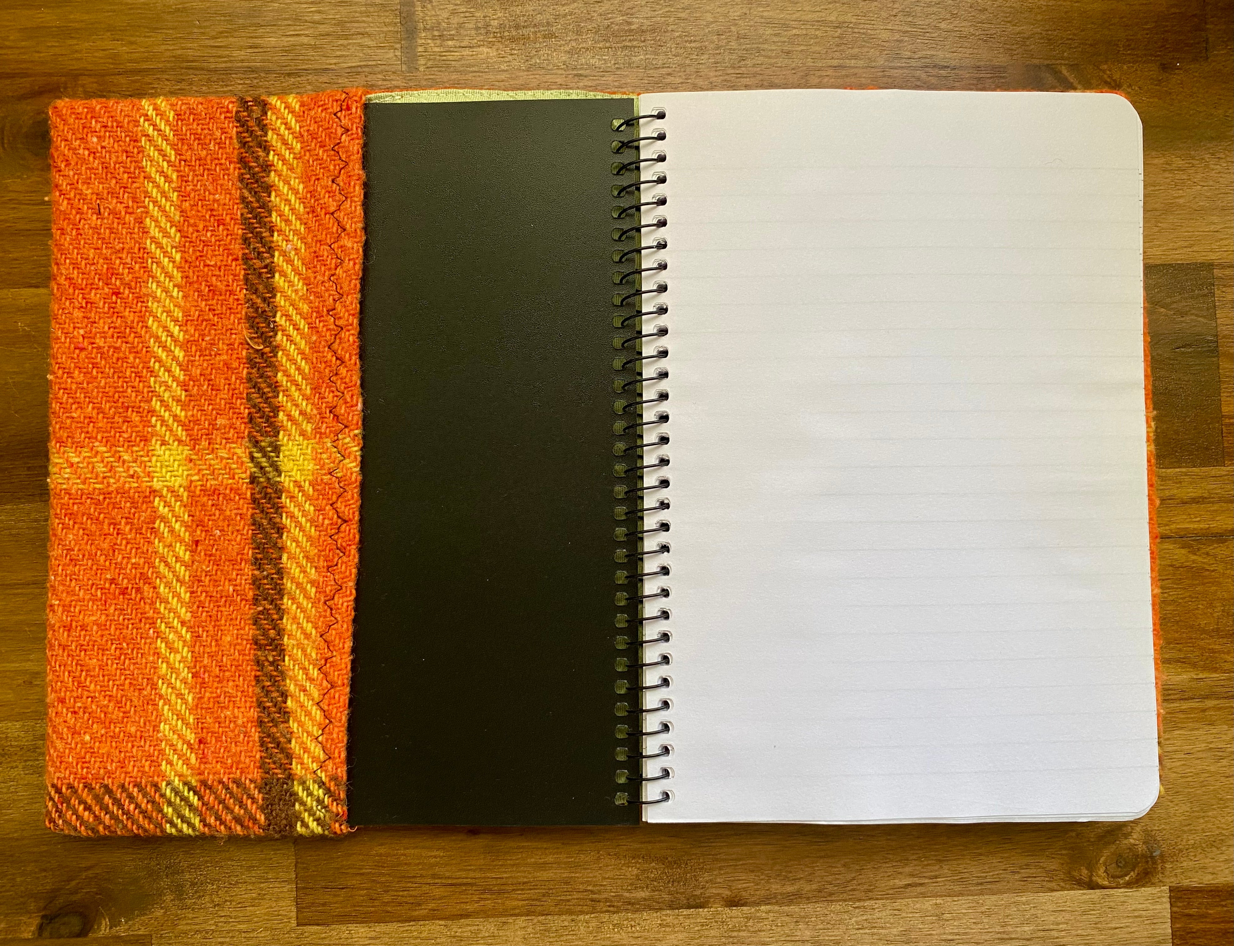 A5 Upcycled Notebook Highland Cow - Orange