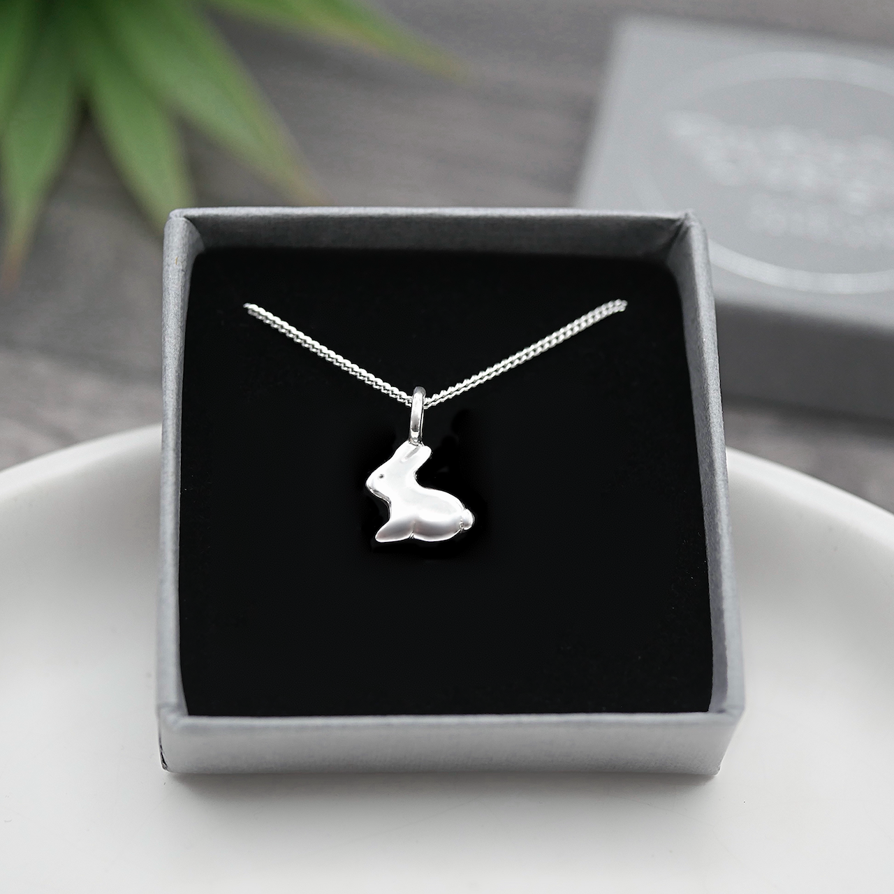 Tiny Bunny - Handmade Sterling Silver Pendant with Chain