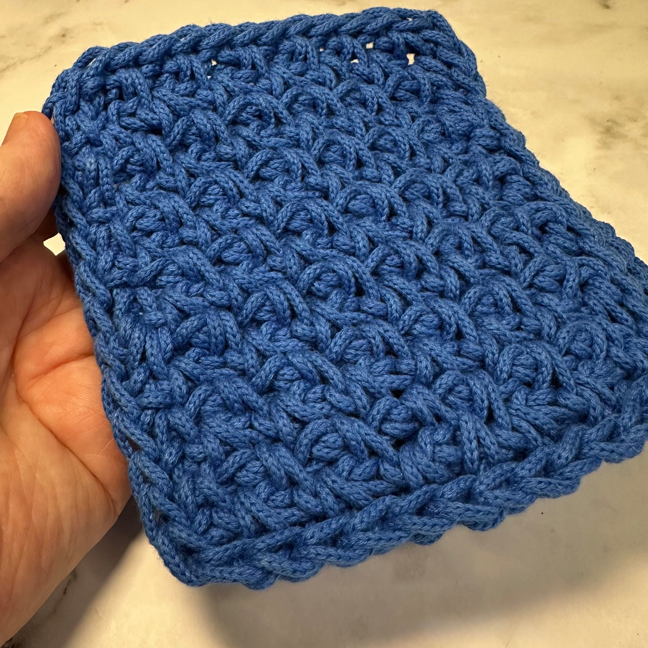 Ocean Blue Braided Yarn Crocheted Coasters - Set of 4