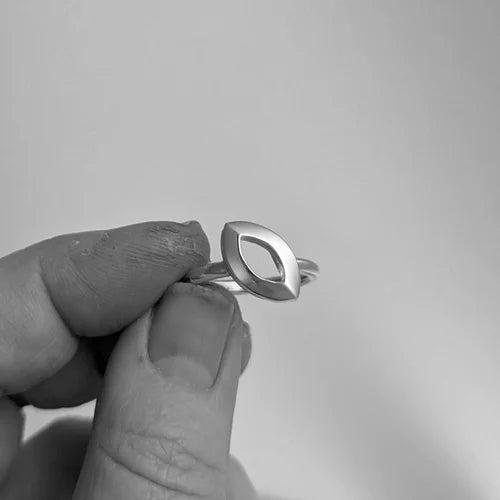 faceted marquise ring