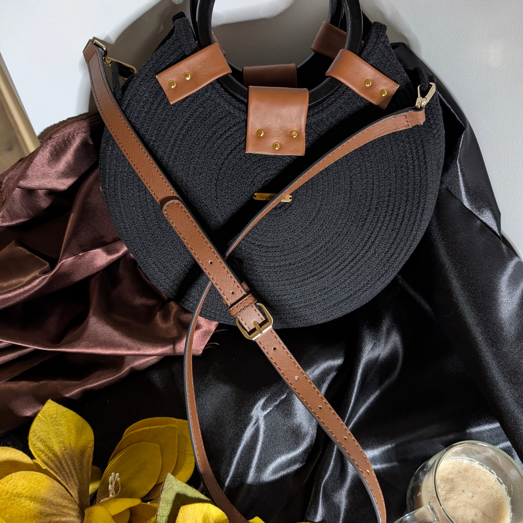 "Amber" (L) Handmade Cotton Cord Bag
