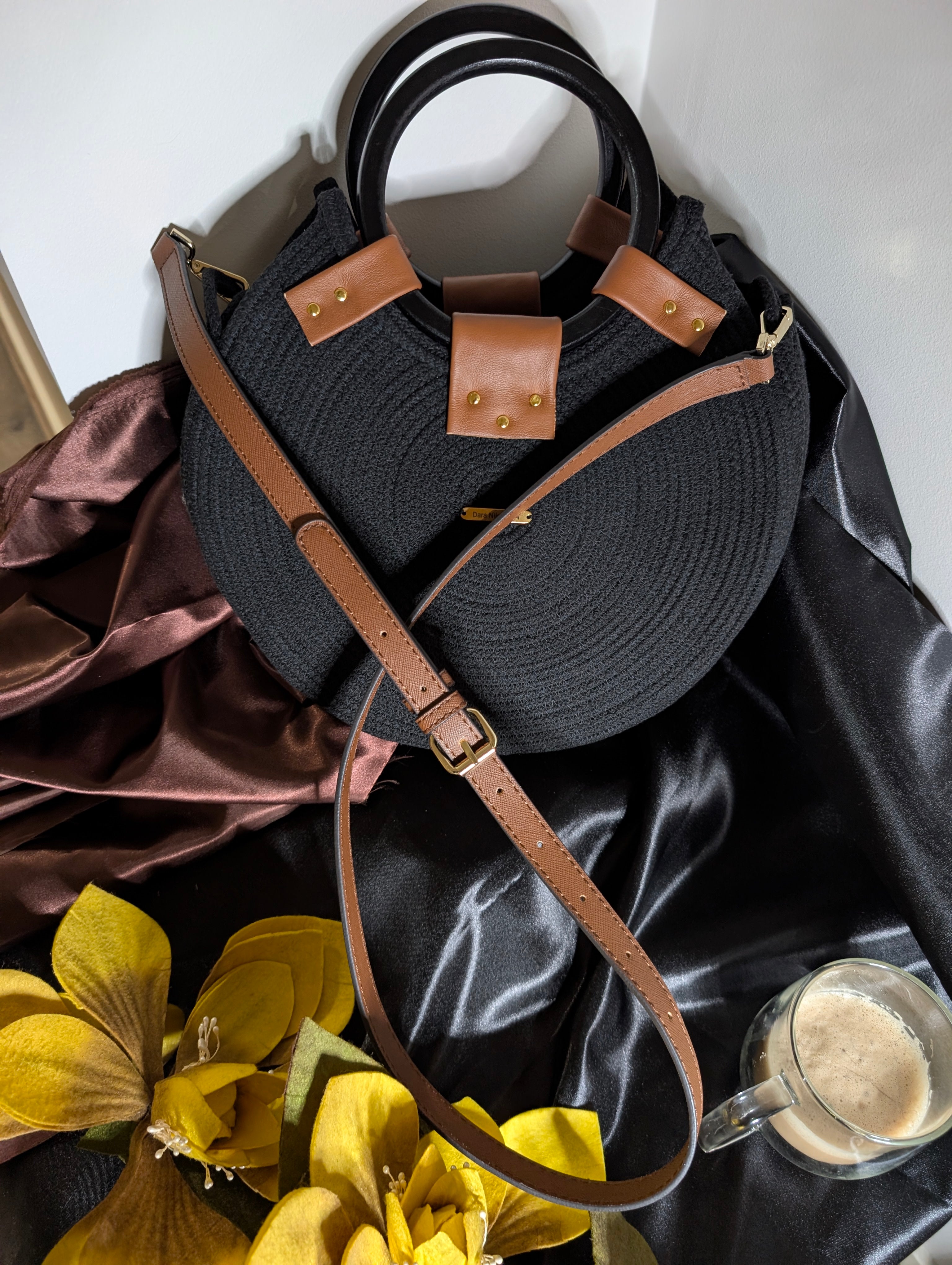 "Amber" (L) Handmade Cotton Cord Bag