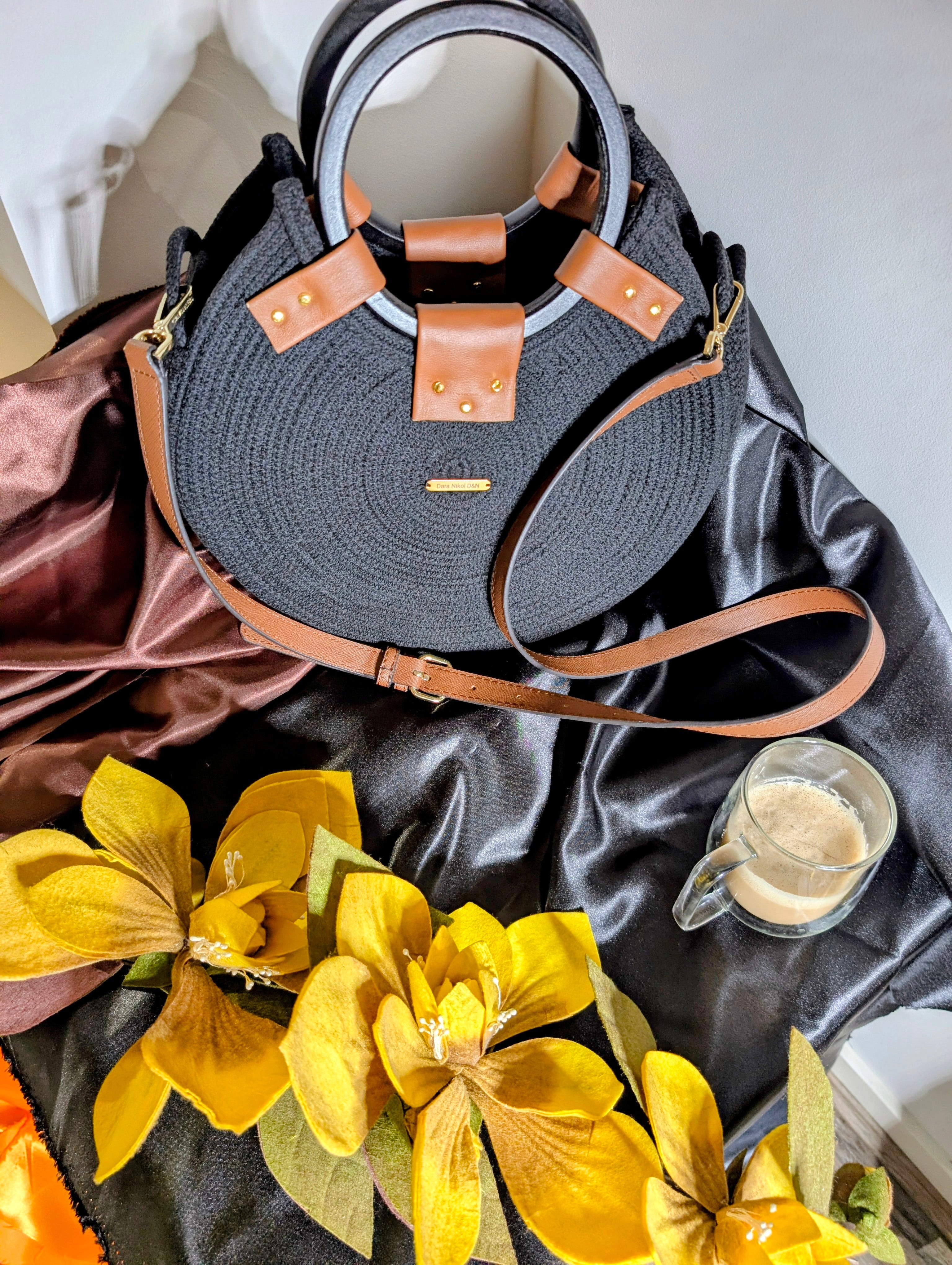 "Amber" (L) Handmade Cotton Cord Bag