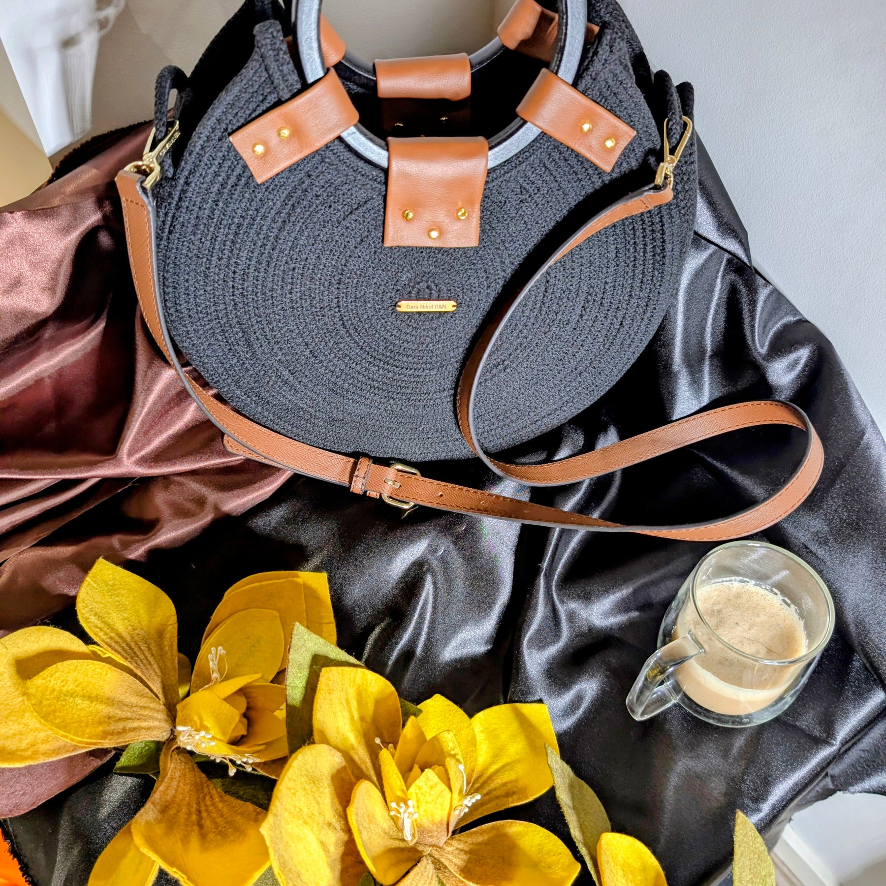 "Amber" (L) Handmade Cotton Cord Bag