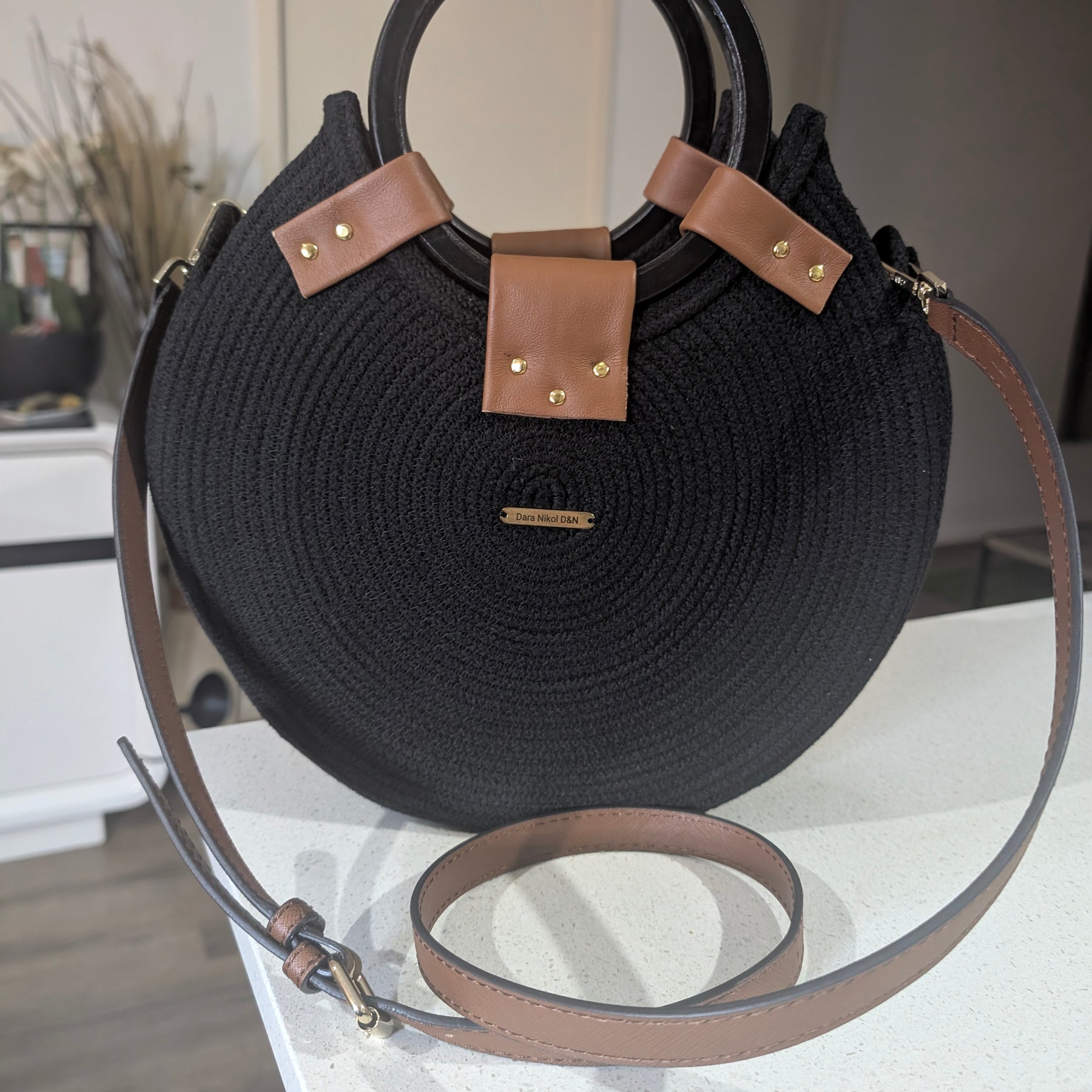 "Amber" (L) Handmade Cotton Cord Bag