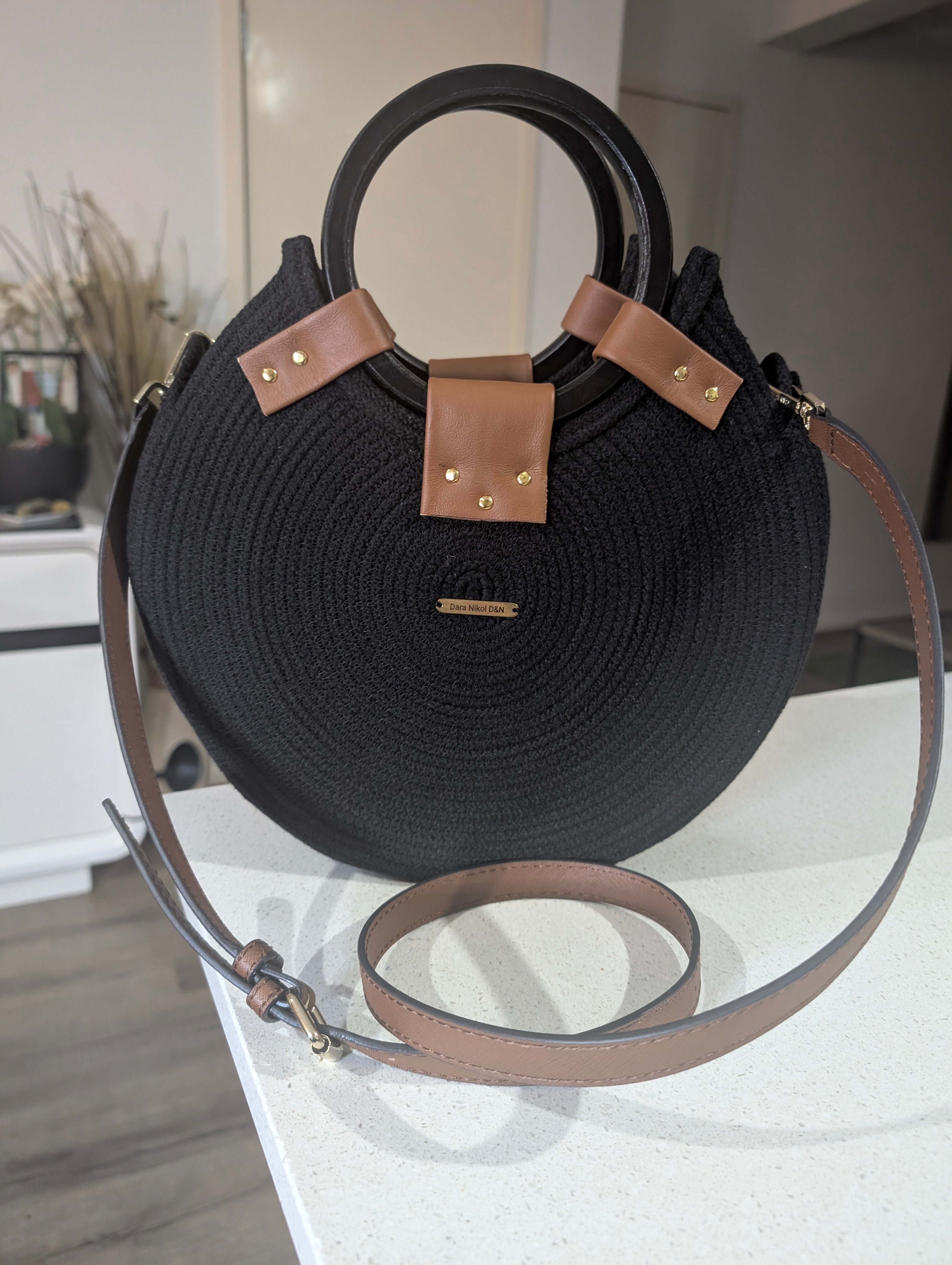 "Amber" (L) Handmade Cotton Cord Bag