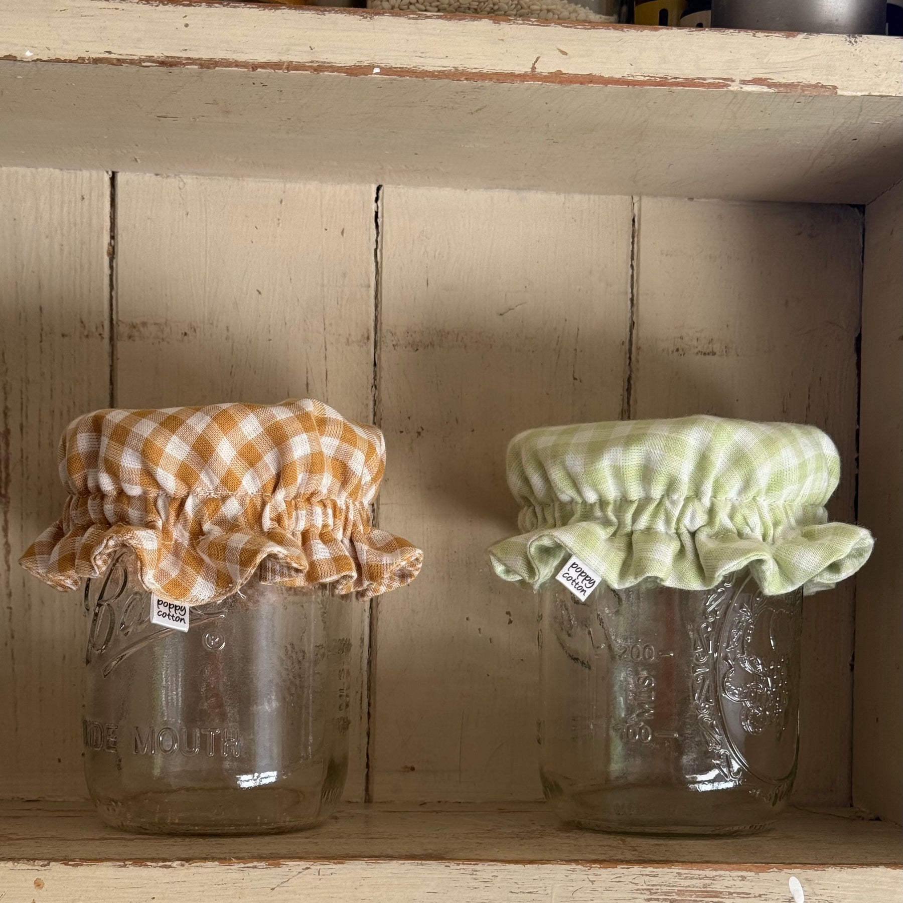 Reversible Cotton Muslin Jar Covers – Set of 2 for Sourdough Starter