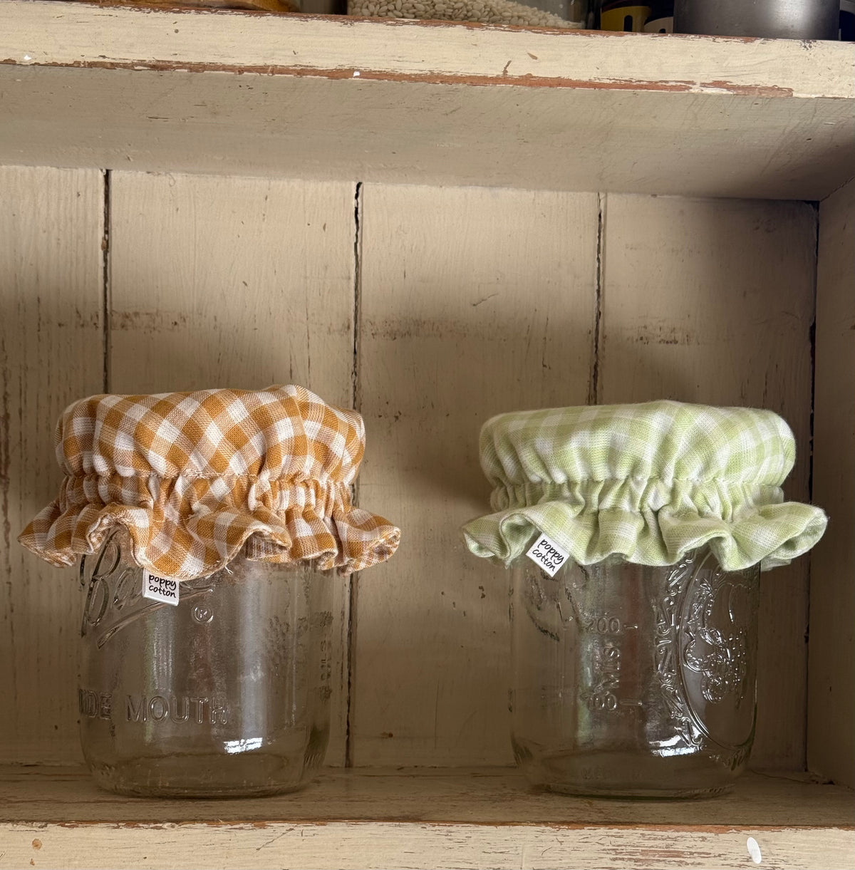 Reversible Cotton Muslin Jar Covers – Set of 2 for Sourdough Starter