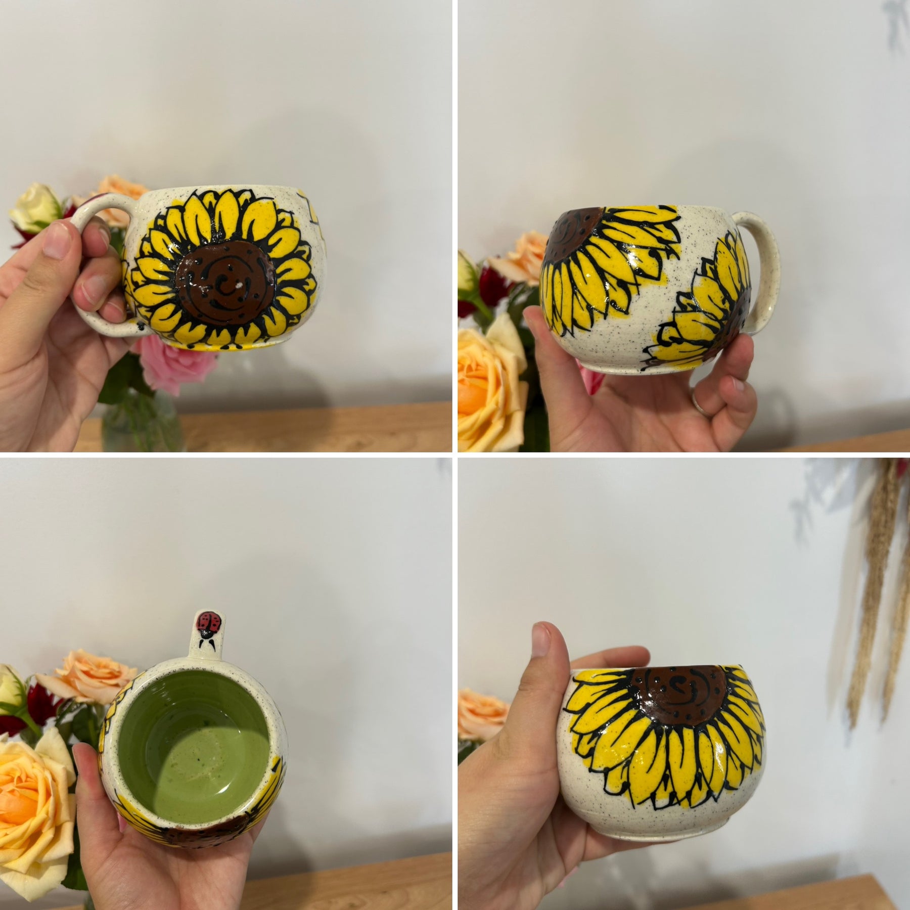 Handmade Sunflower Mugs