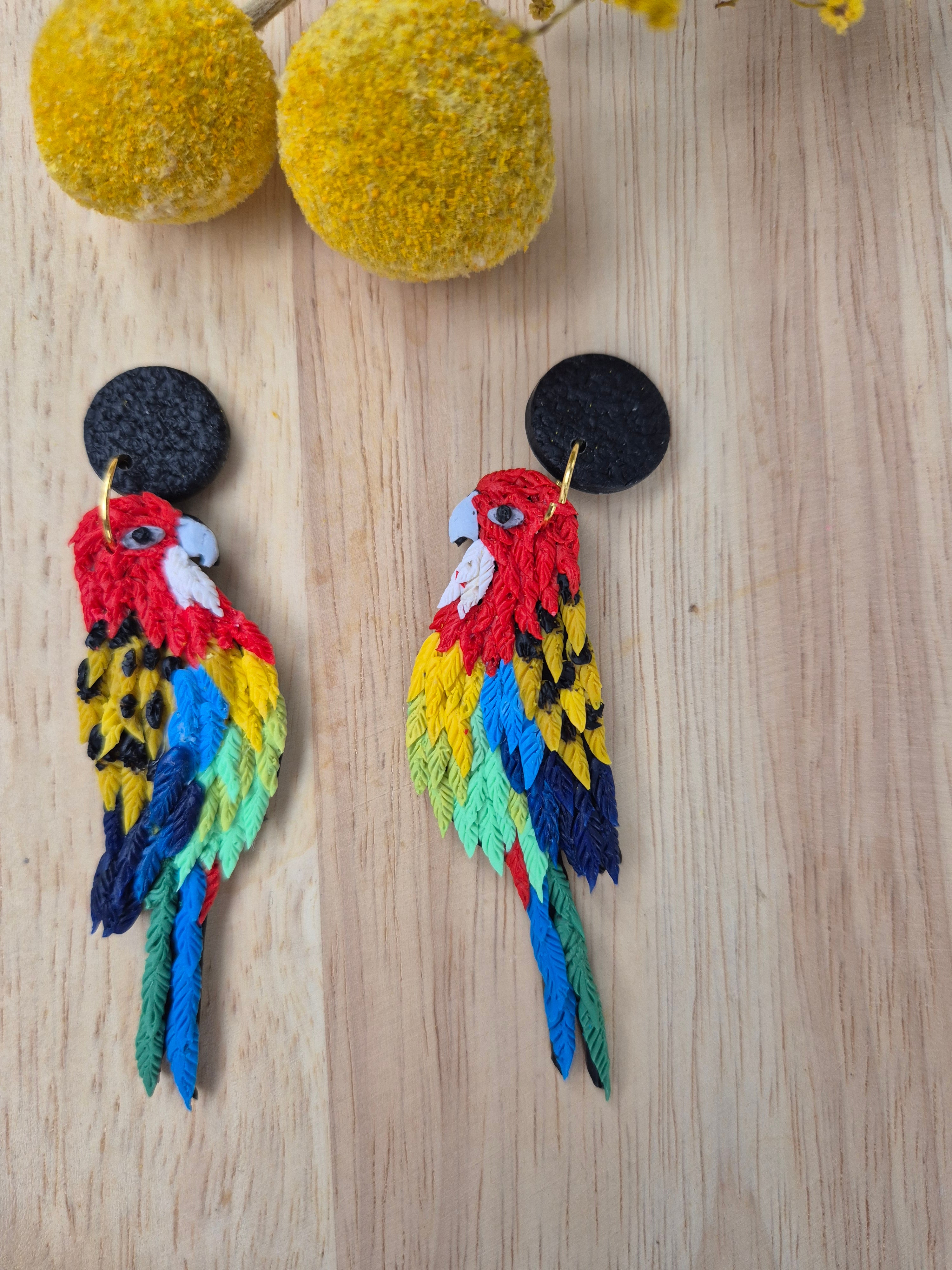 Eastern Rosella Dangle Earrings