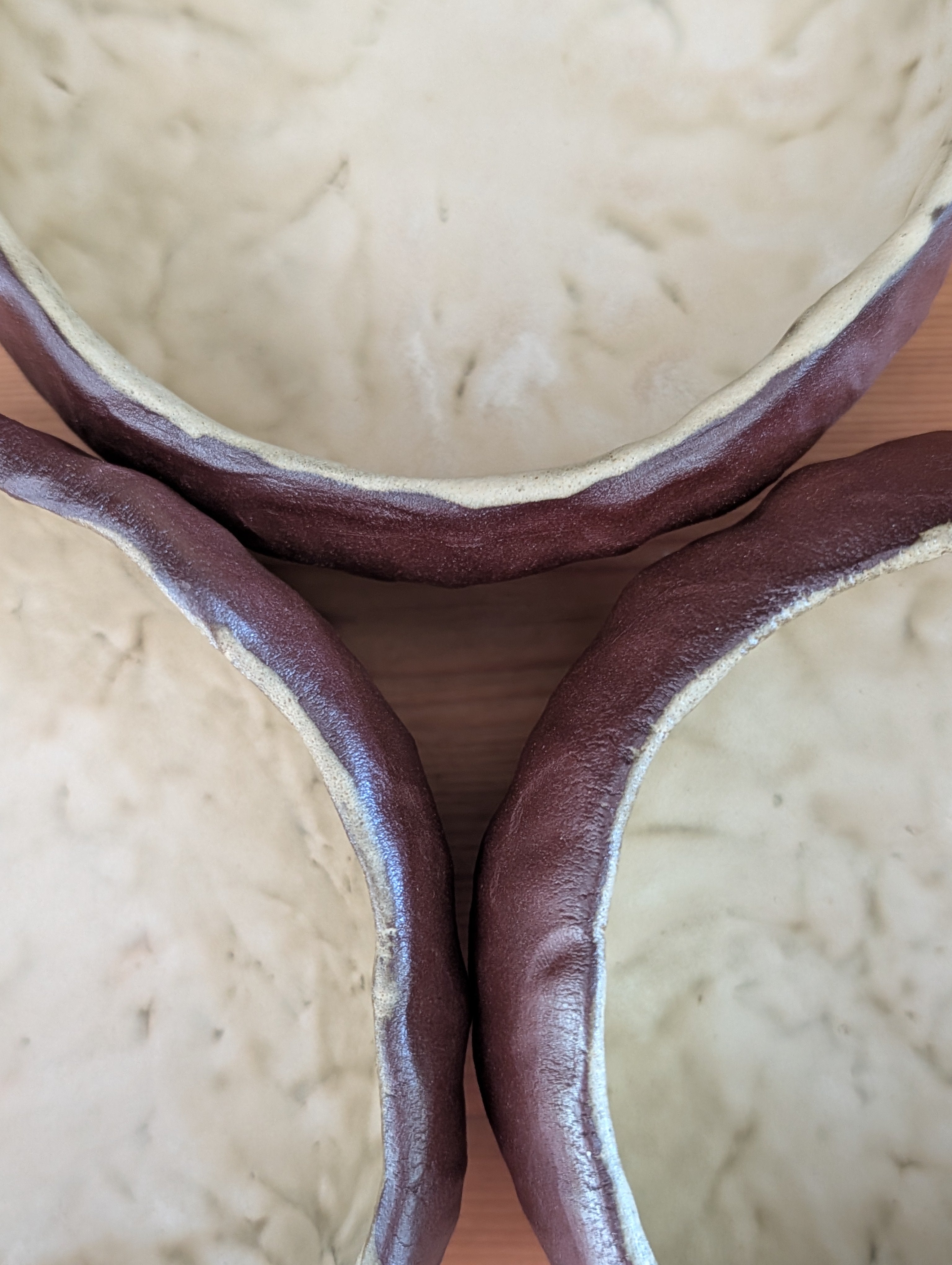 Set of Three Small Handmade Ceramic Bowls - Earthy Wabi-Sabi Stoneware
