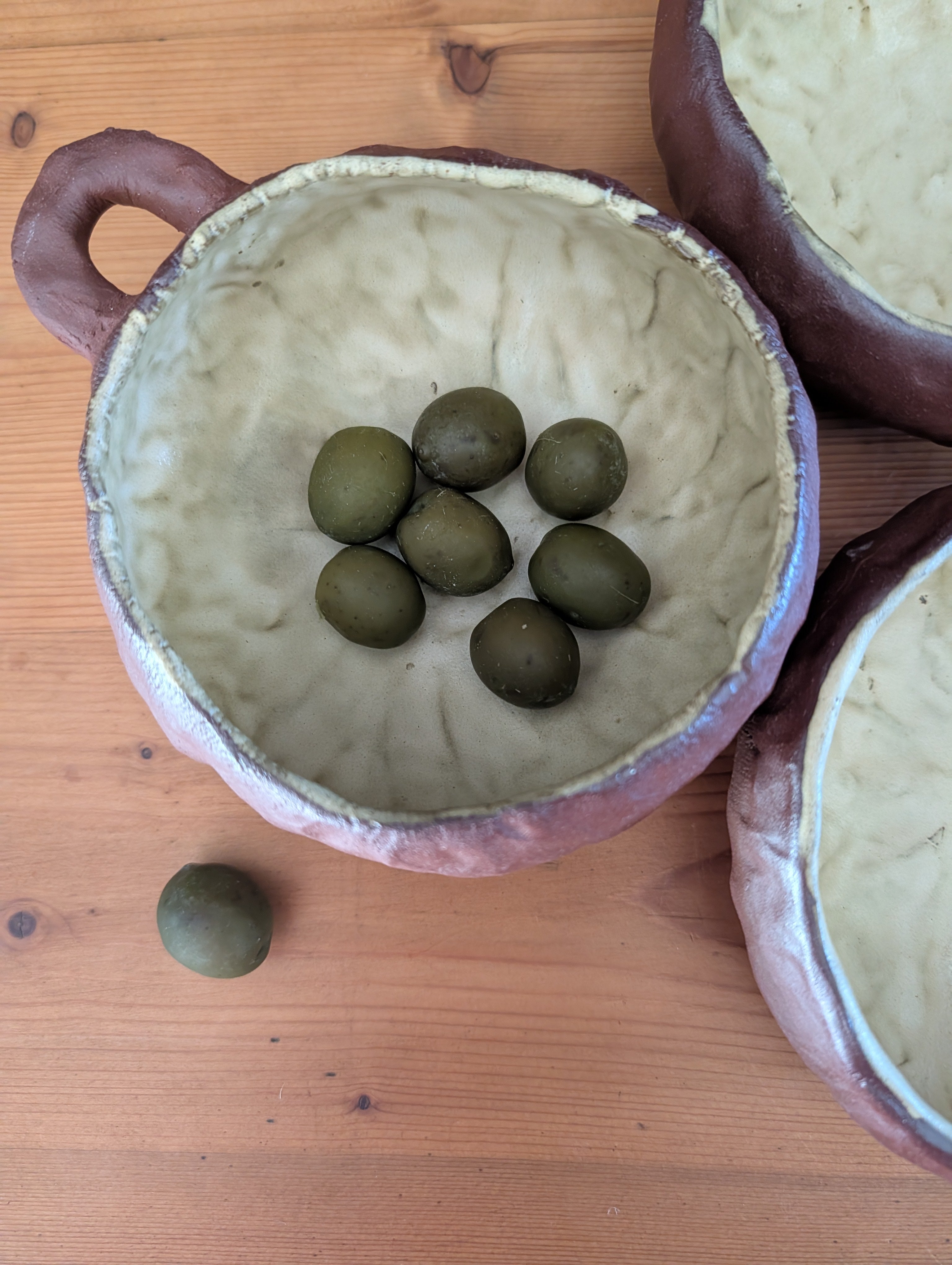 Set of Three Small Handmade Ceramic Bowls - Earthy Wabi-Sabi Stoneware