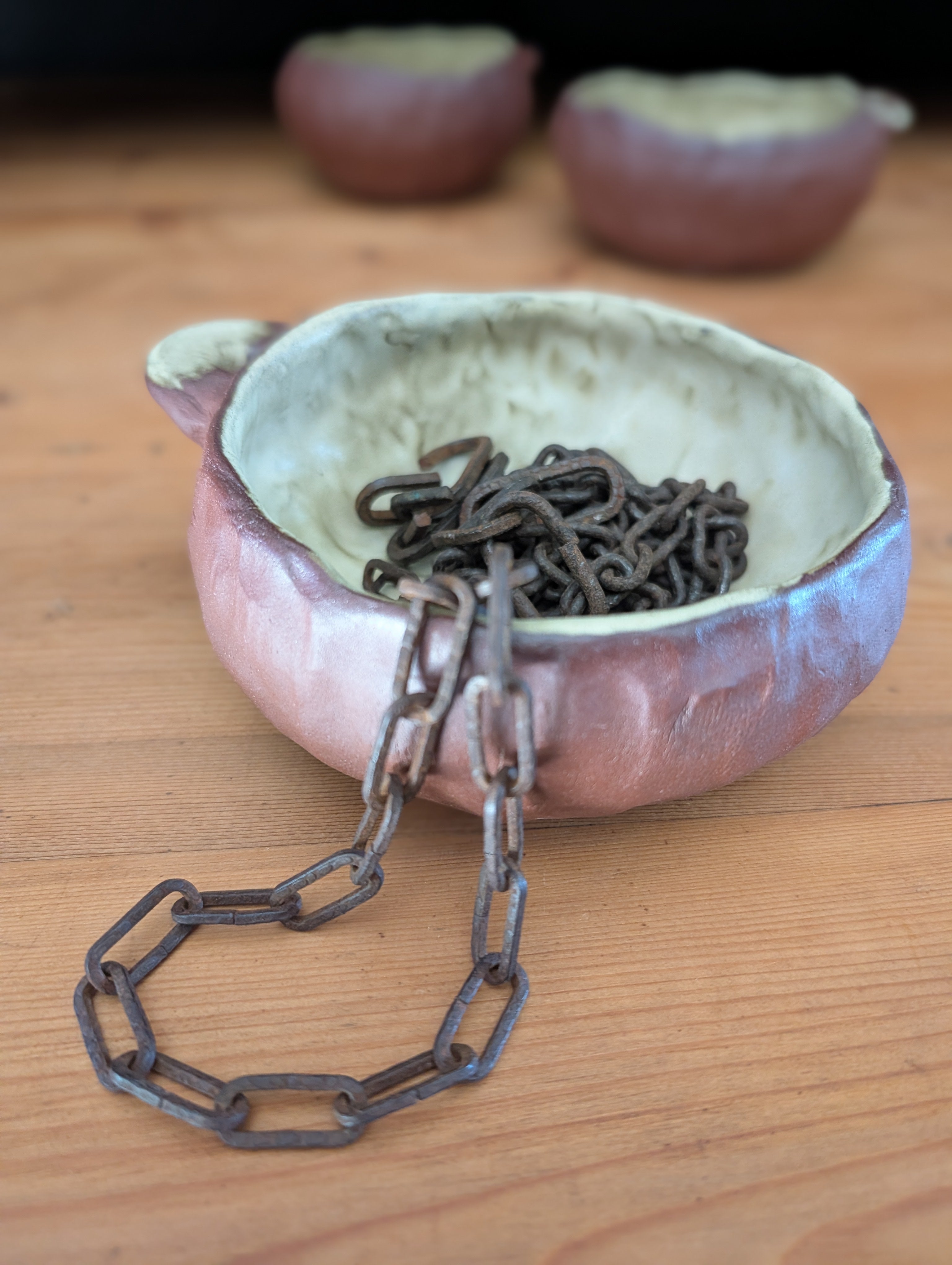 Set of Three Small Handmade Ceramic Bowls - Earthy Wabi-Sabi Stoneware