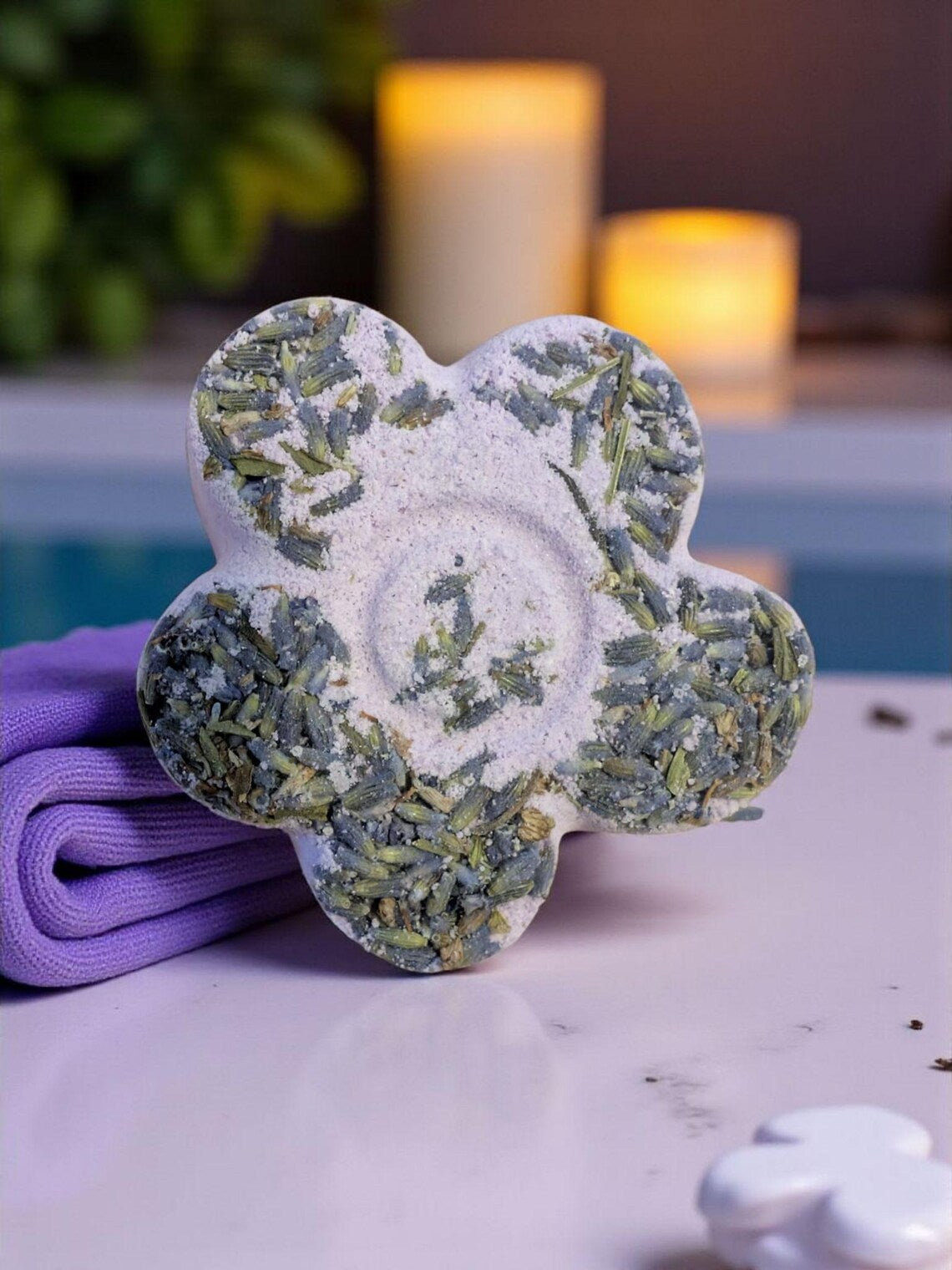 Moonchild Lavender Bath Bomb with Shea Butter - Handmade Bath Fizzies