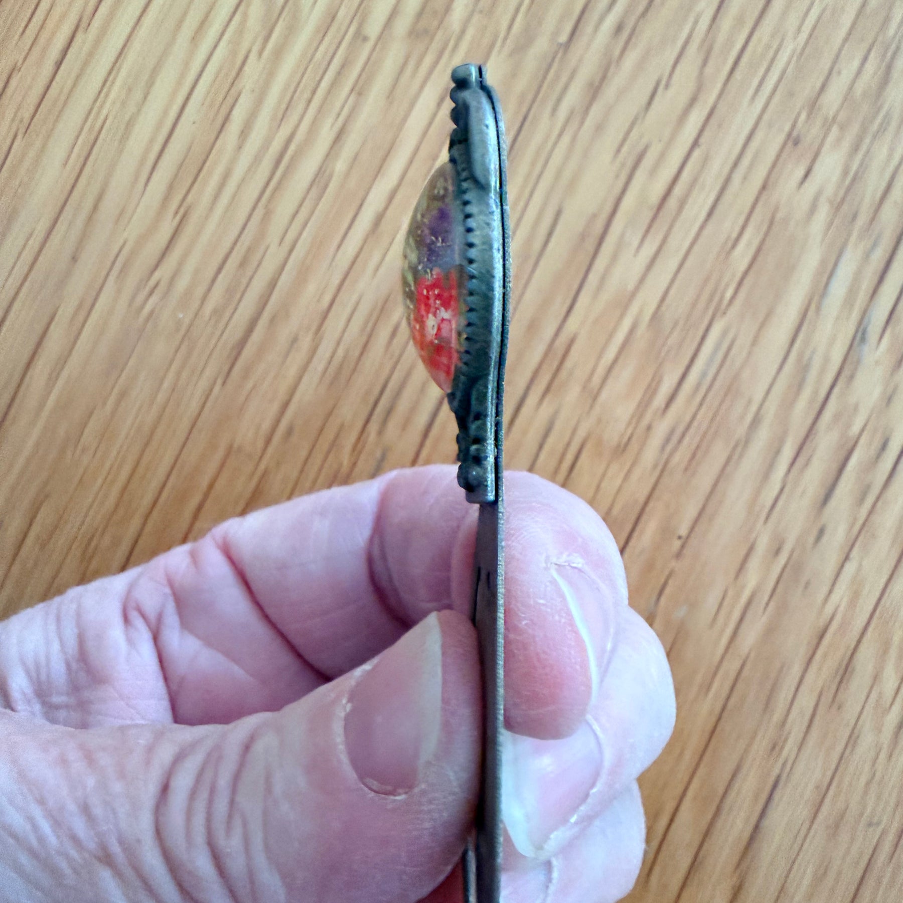 Antique Bronze Plated Flower WASHI Cabochon Bookmark