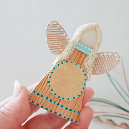 Hello Palm Angel Ornament Gift Pack, Place for Message, Handmade by Kantakoru Australia