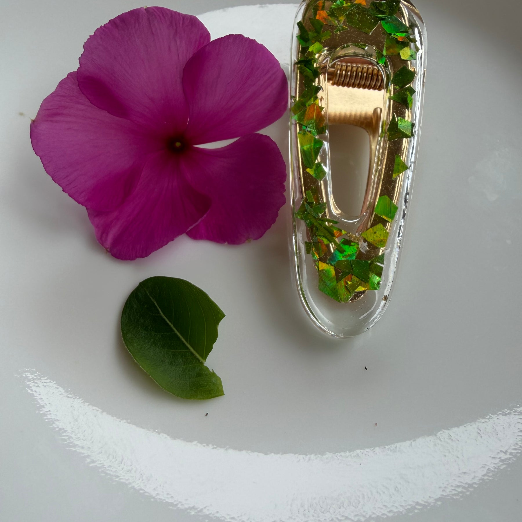 Lime Green And Gold Hair Clips