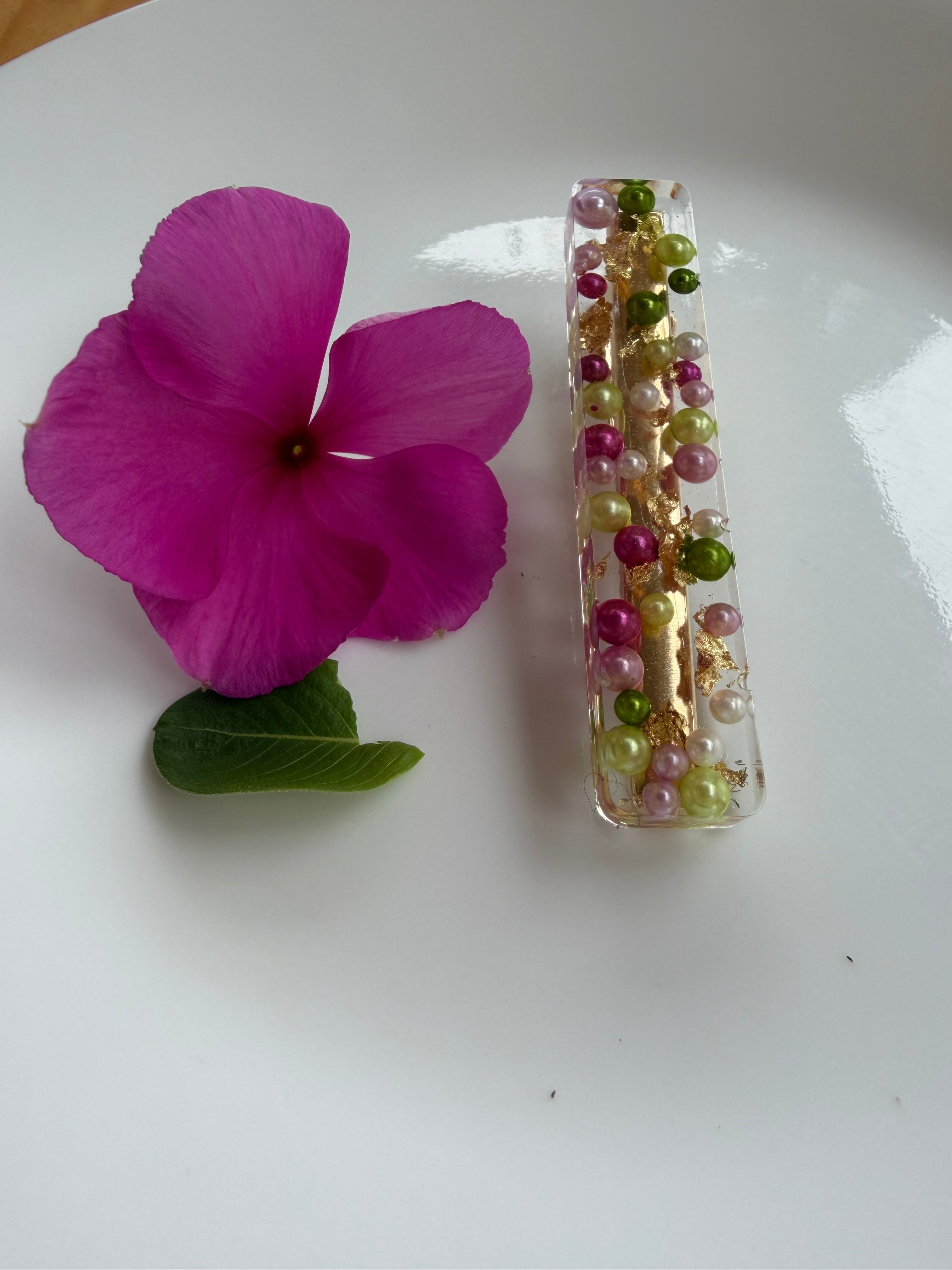 Lime Green And Gold Hair Clips