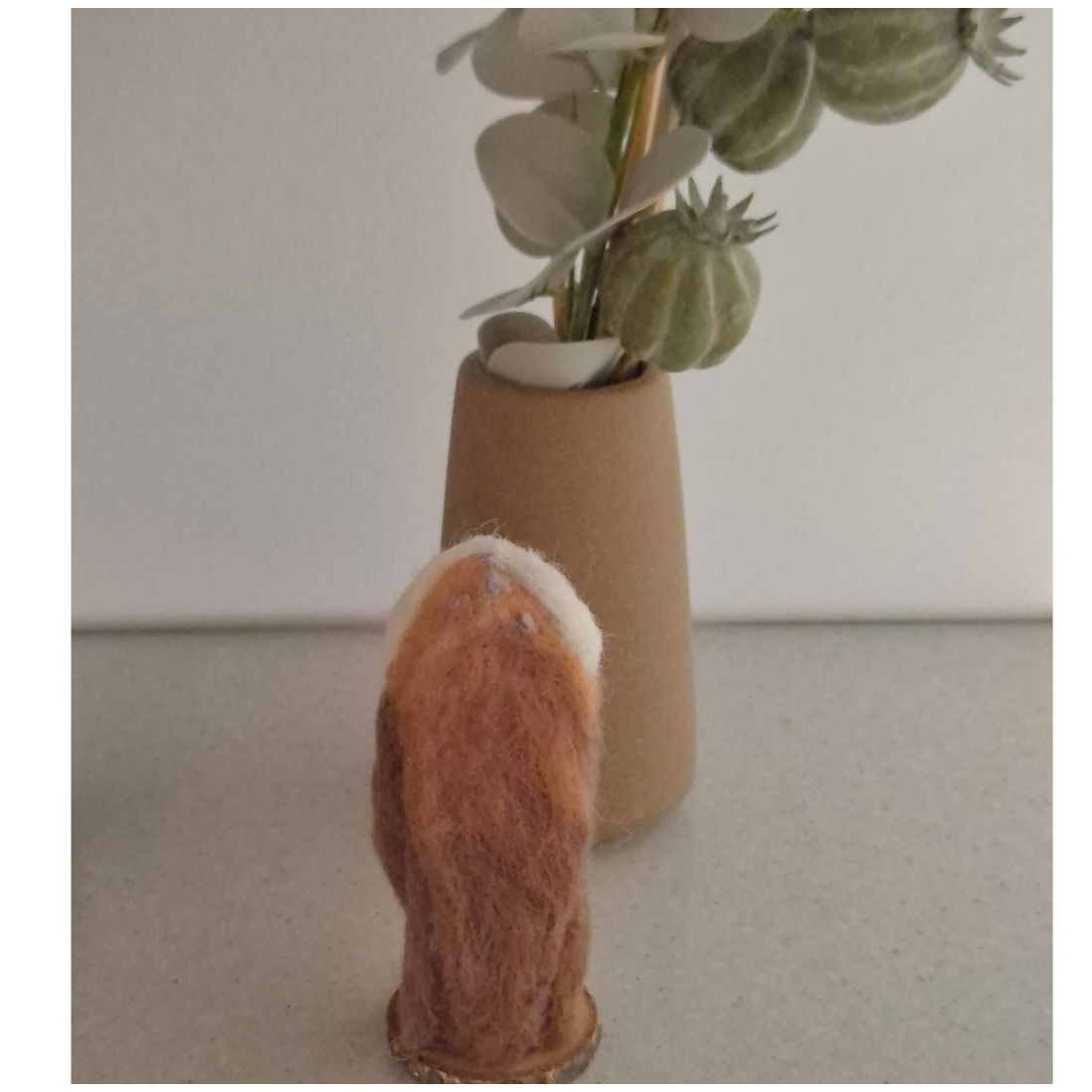 Needle Felted Owl on wooden Base