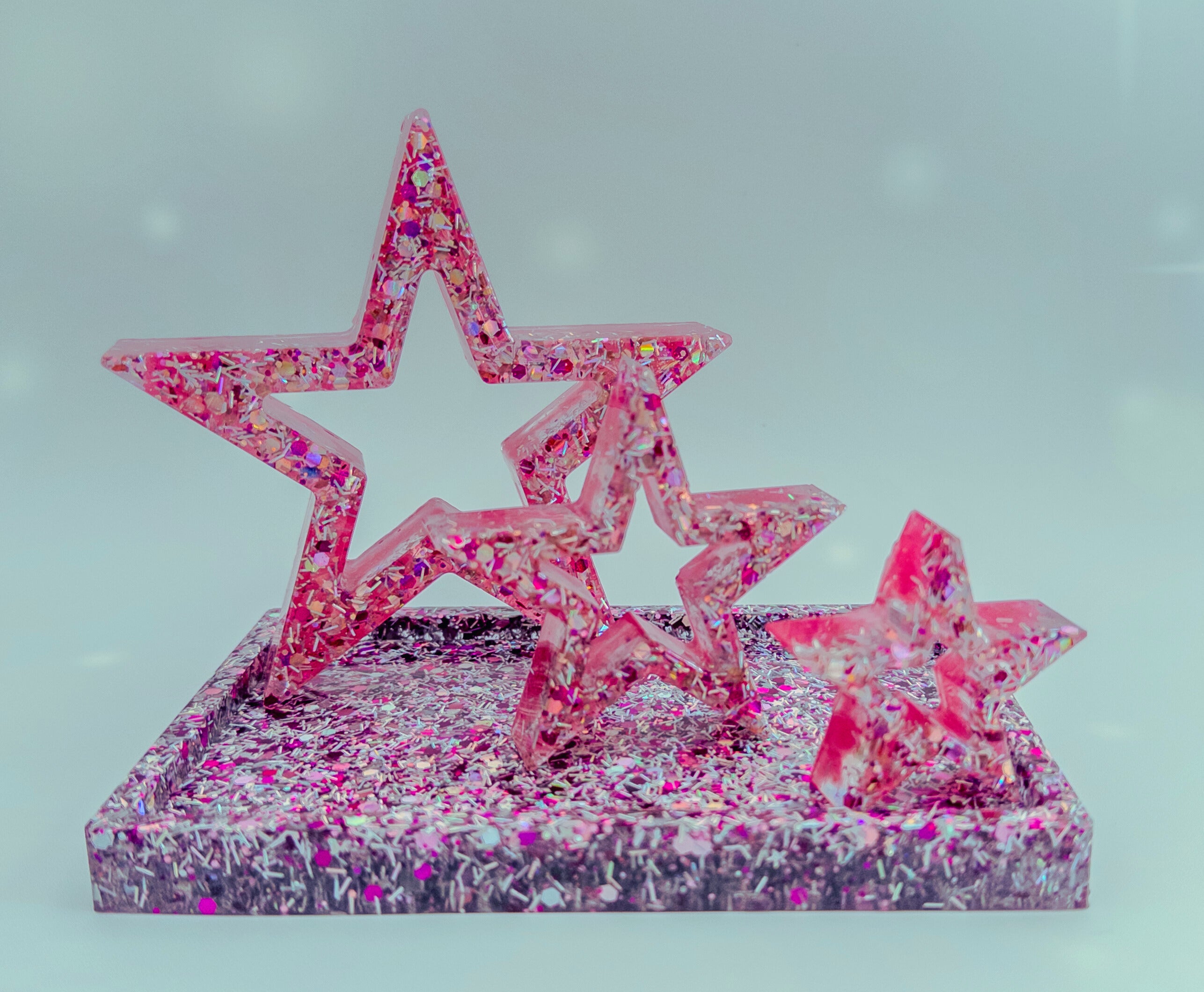 Handmade Resin Star Set with Rectangle Tray